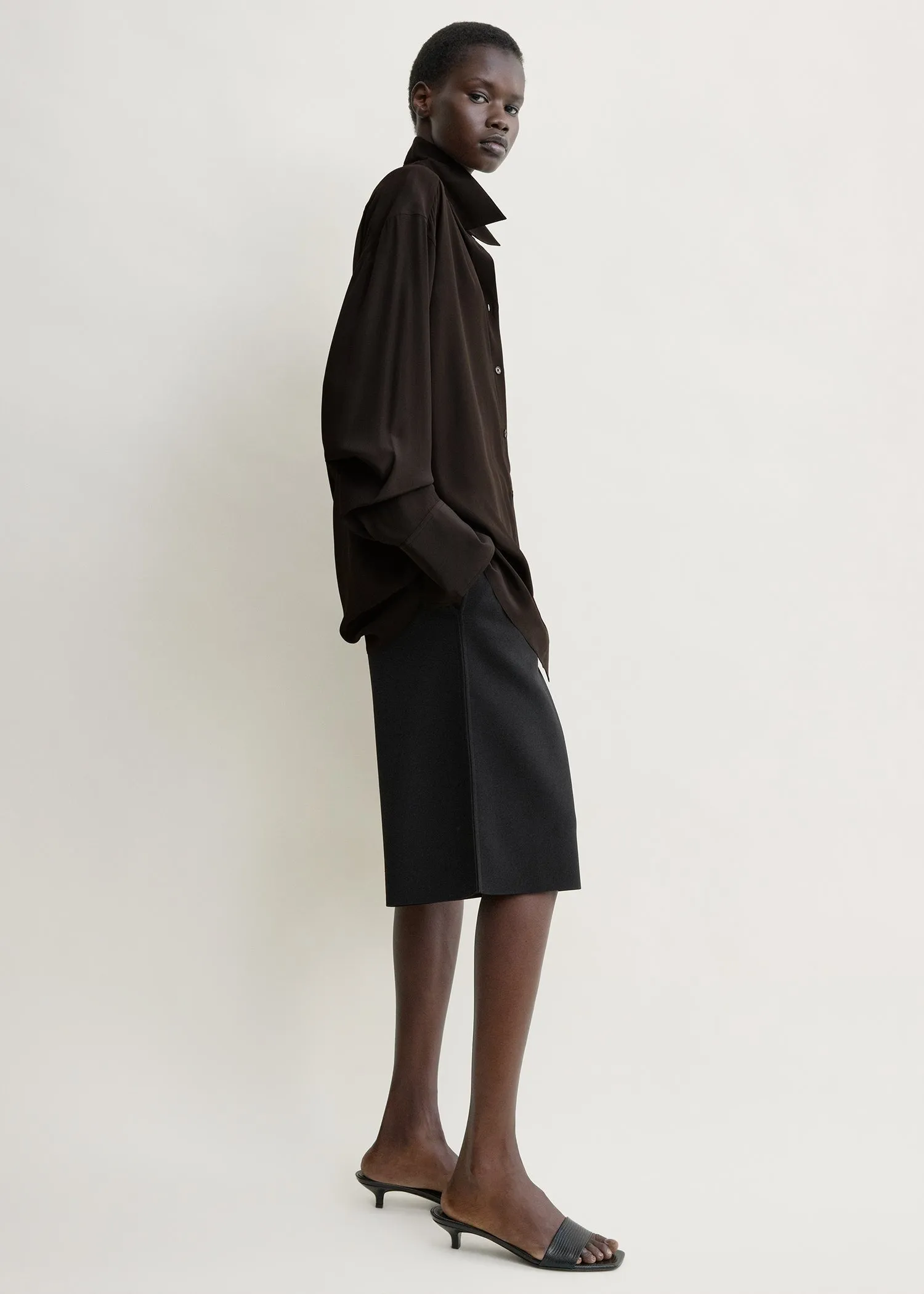 Silk crepe shirt brown sold by Toteme product image thumbnail 2