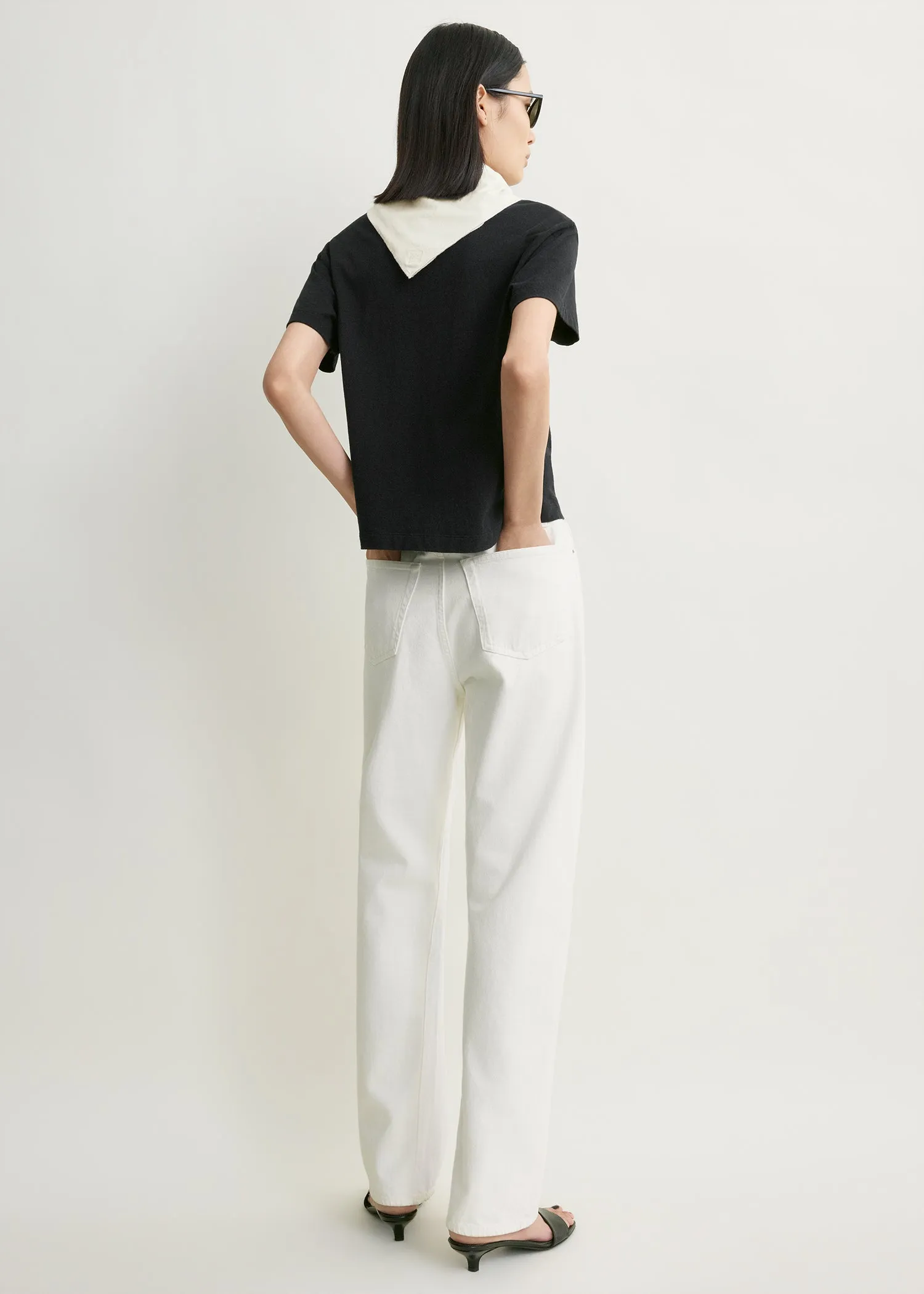 Scarf tee black/ecru sold by Toteme product image thumbnail 3