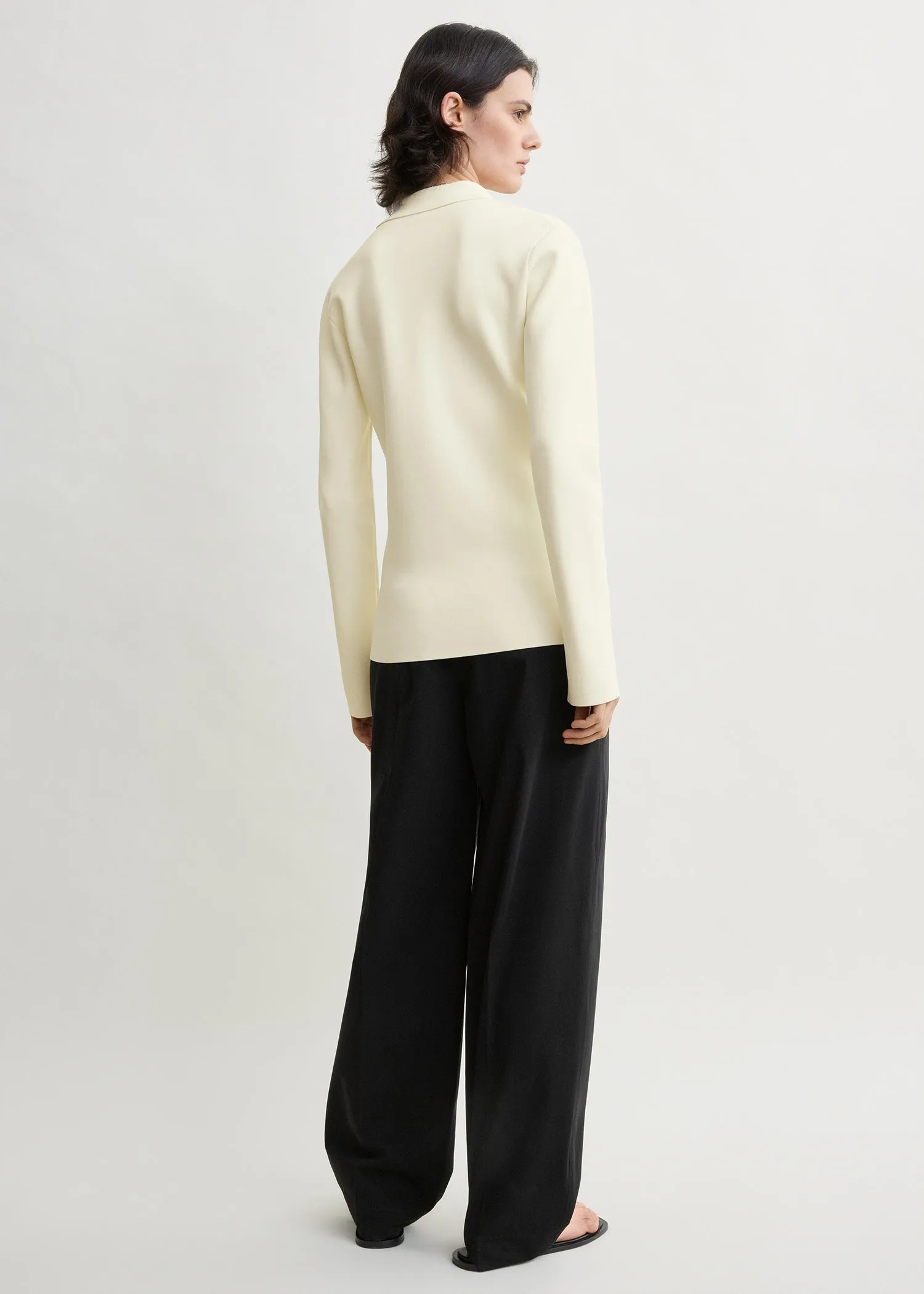 Compact knit buttoned top white sold by Toteme product image thumbnail 3