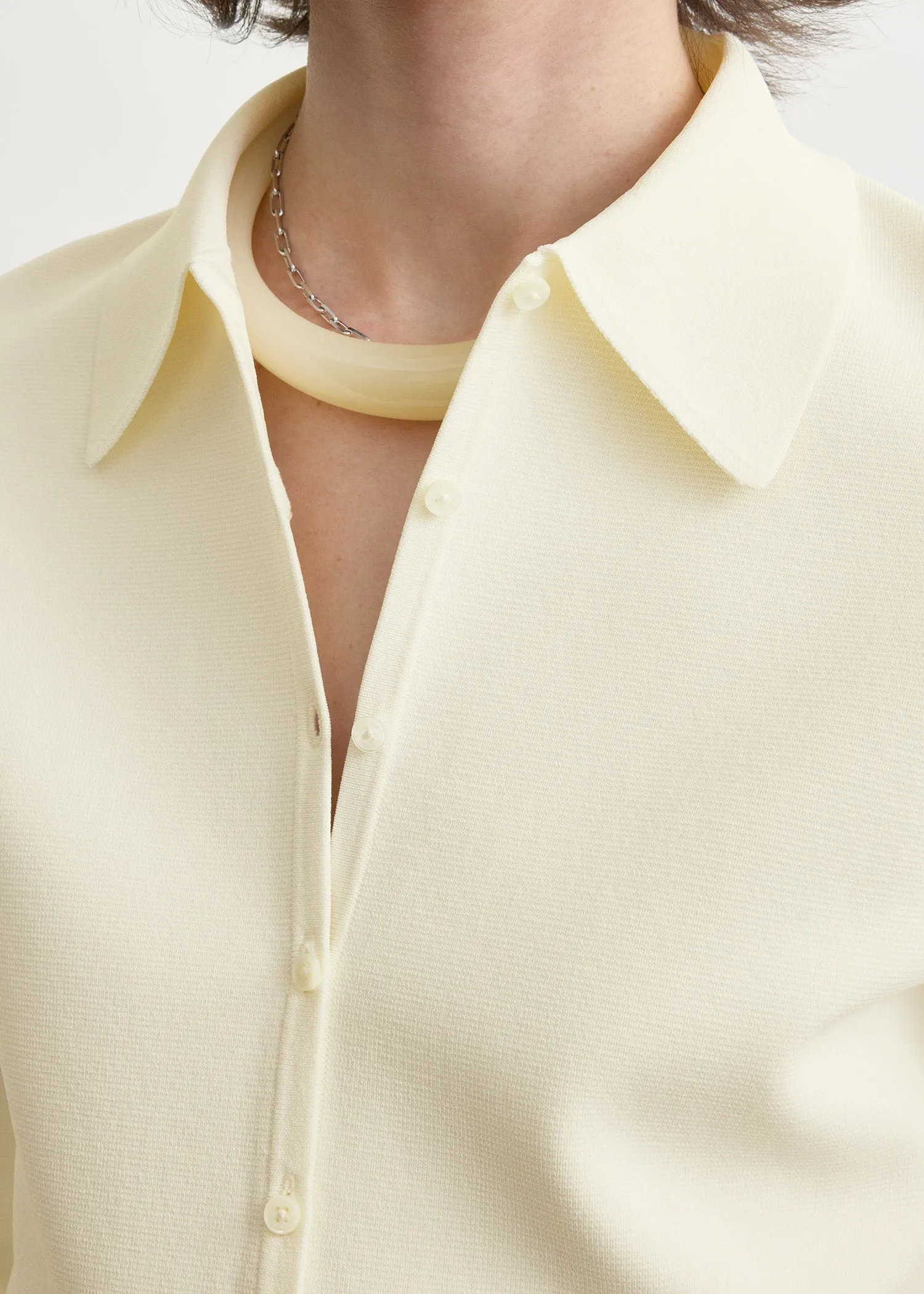 Compact knit buttoned top white sold by Toteme product image thumbnail 5