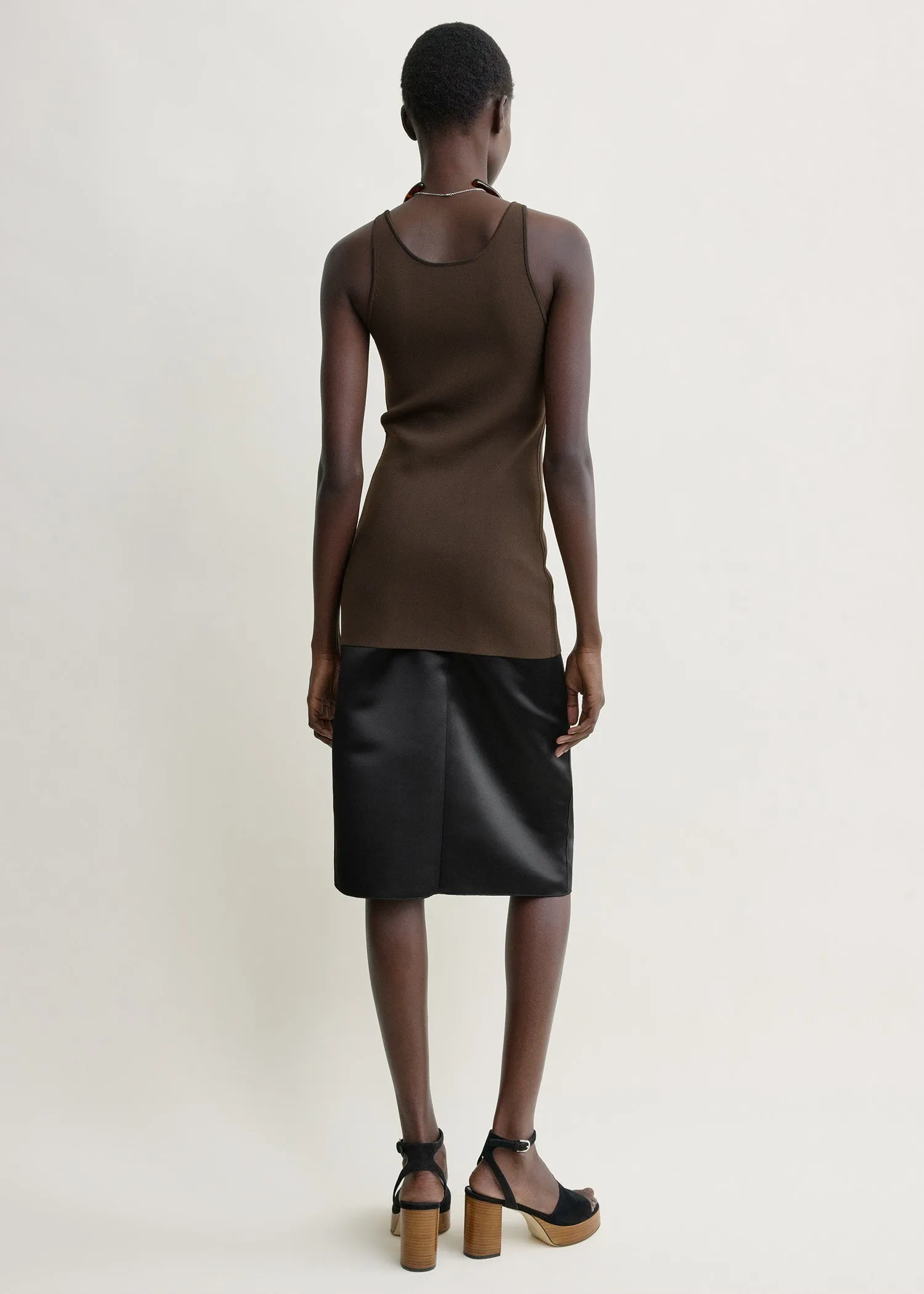 Classic compact knit tank walnut sold by Toteme product image thumbnail 2