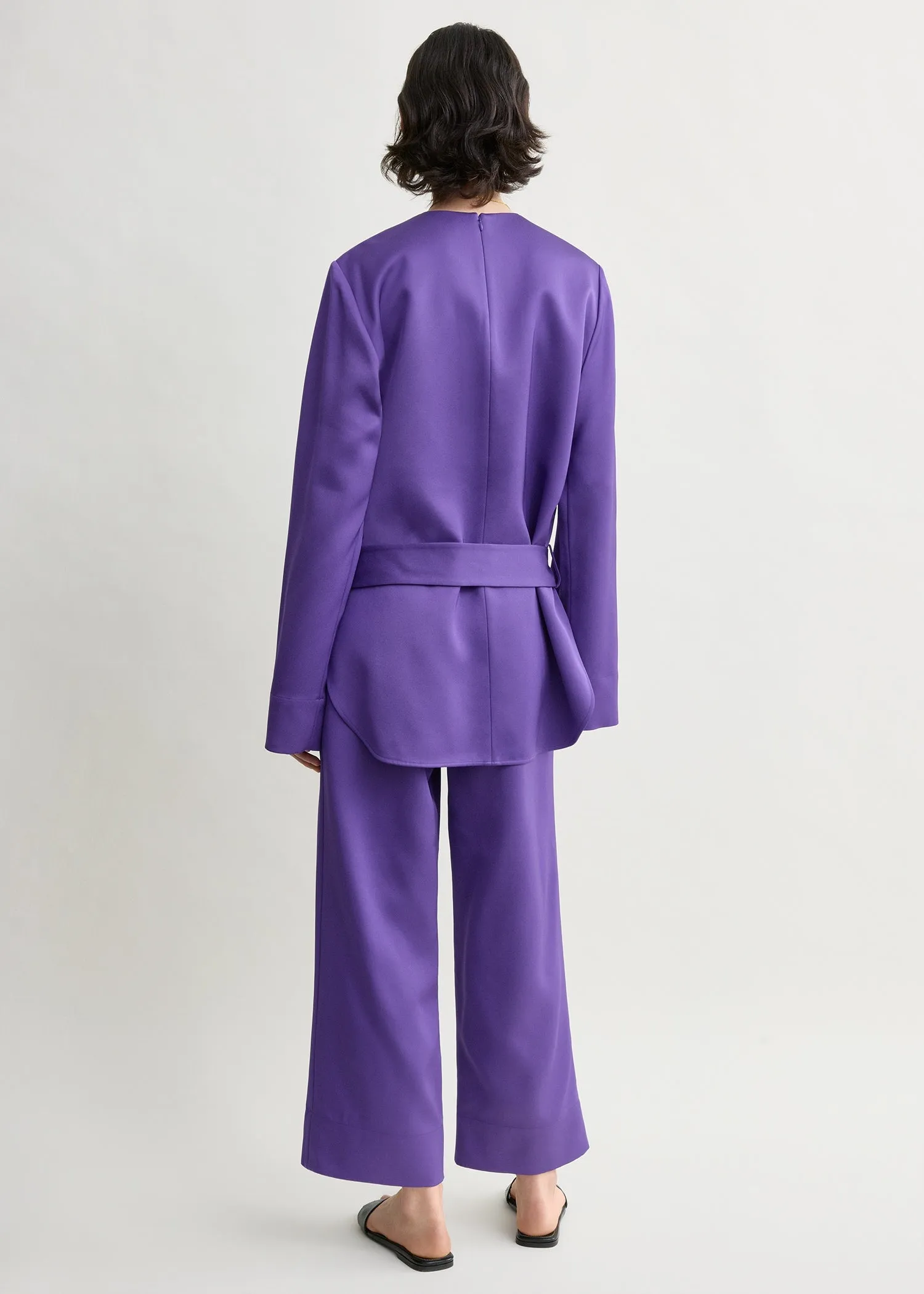 Belted satin tunic violet sold by Toteme product image thumbnail 3