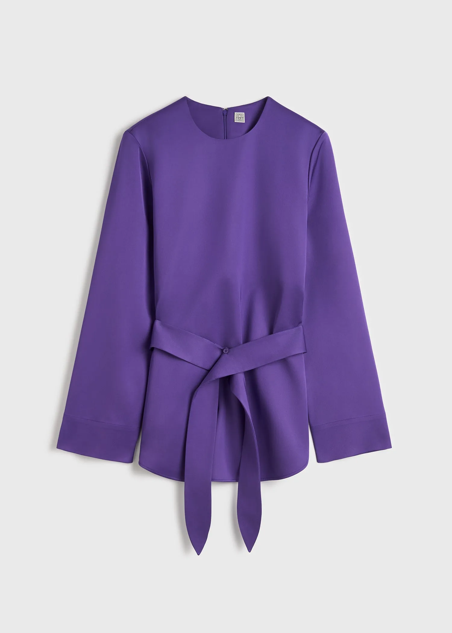 Belted satin tunic violet sold by Toteme product image thumbnail 5