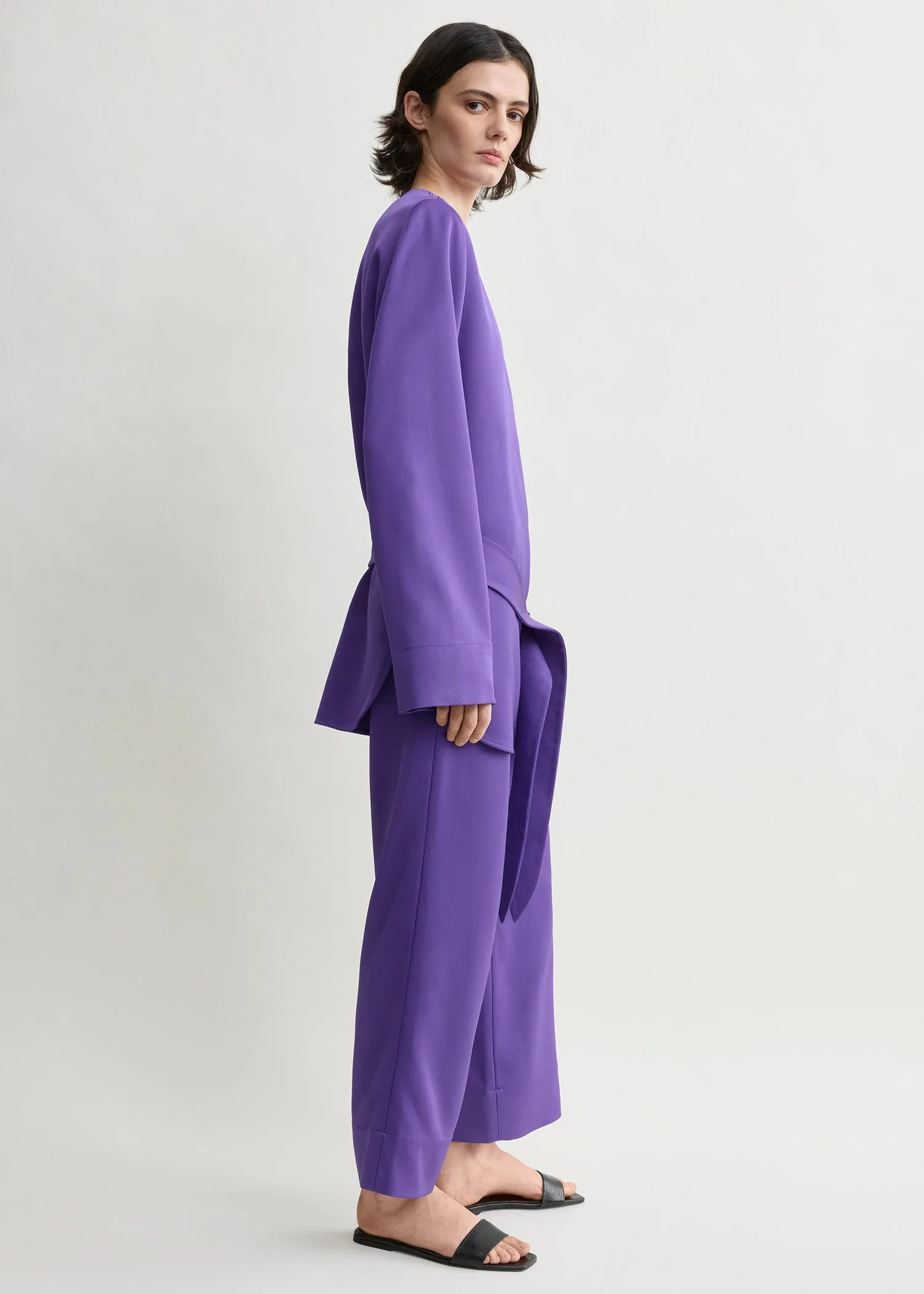 Belted satin tunic violet sold by Toteme product image thumbnail 2