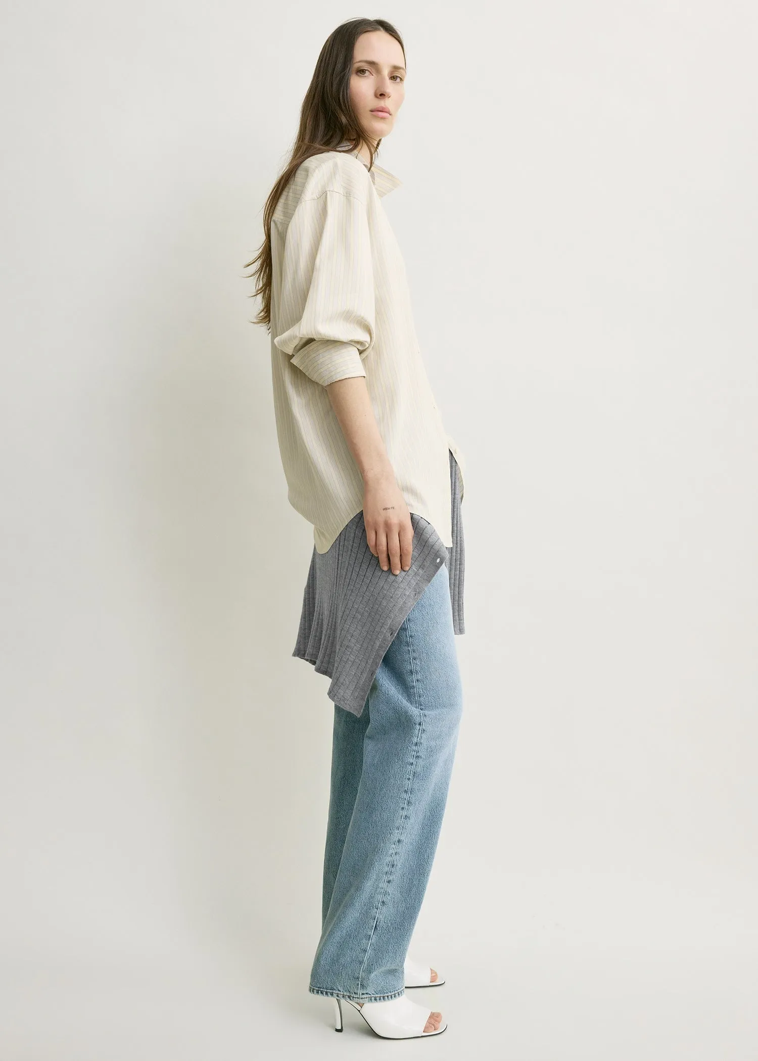 Oversized striped shirt yellow/sky sold by Toteme product image thumbnail 2