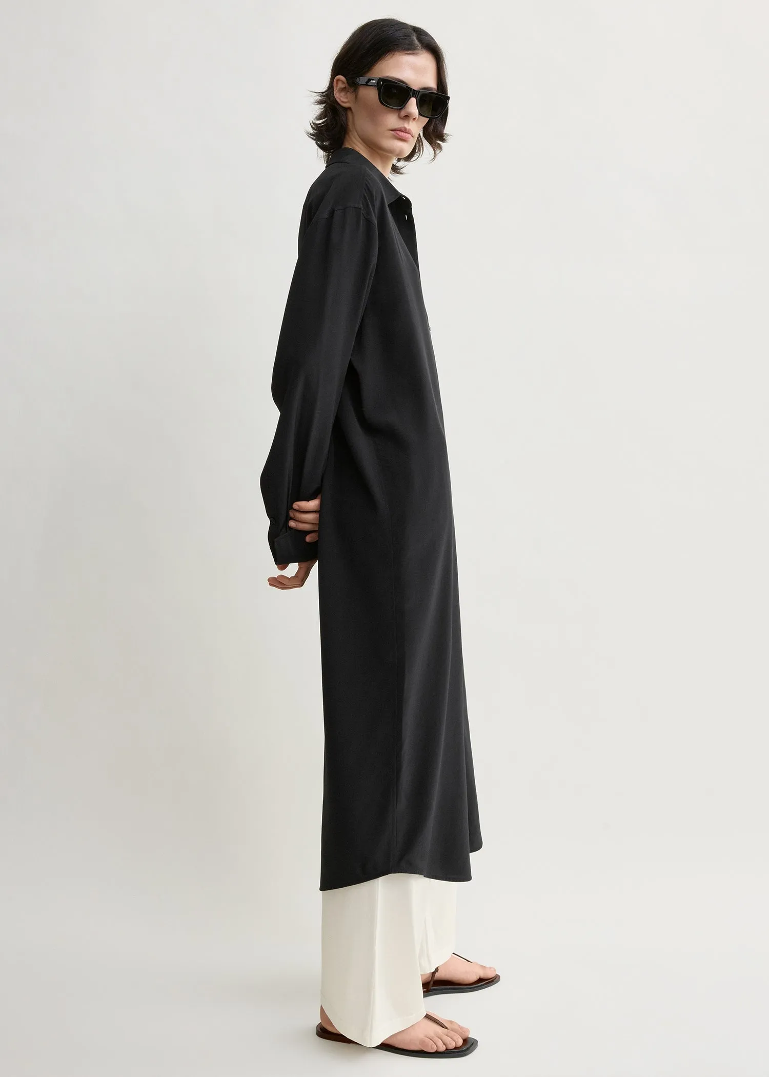 Silk shirtdress black sold by Toteme product image thumbnail 2