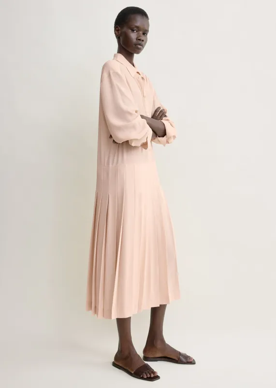Pleated shirtdress dusty pink made by Toteme
