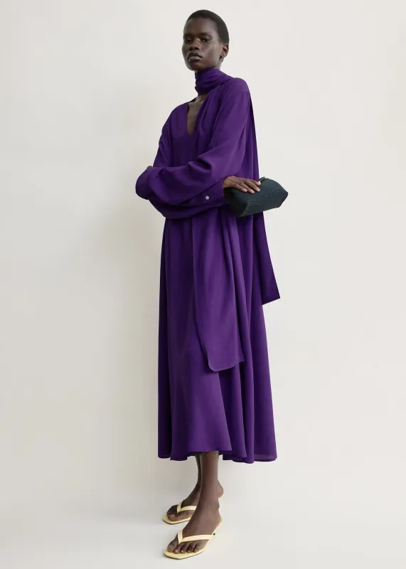 Rounded neckline dress amethyst made by Toteme