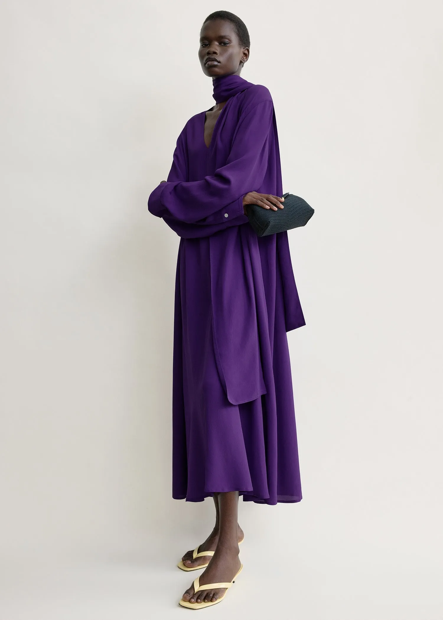 Rounded neckline dress amethyst sold by Toteme