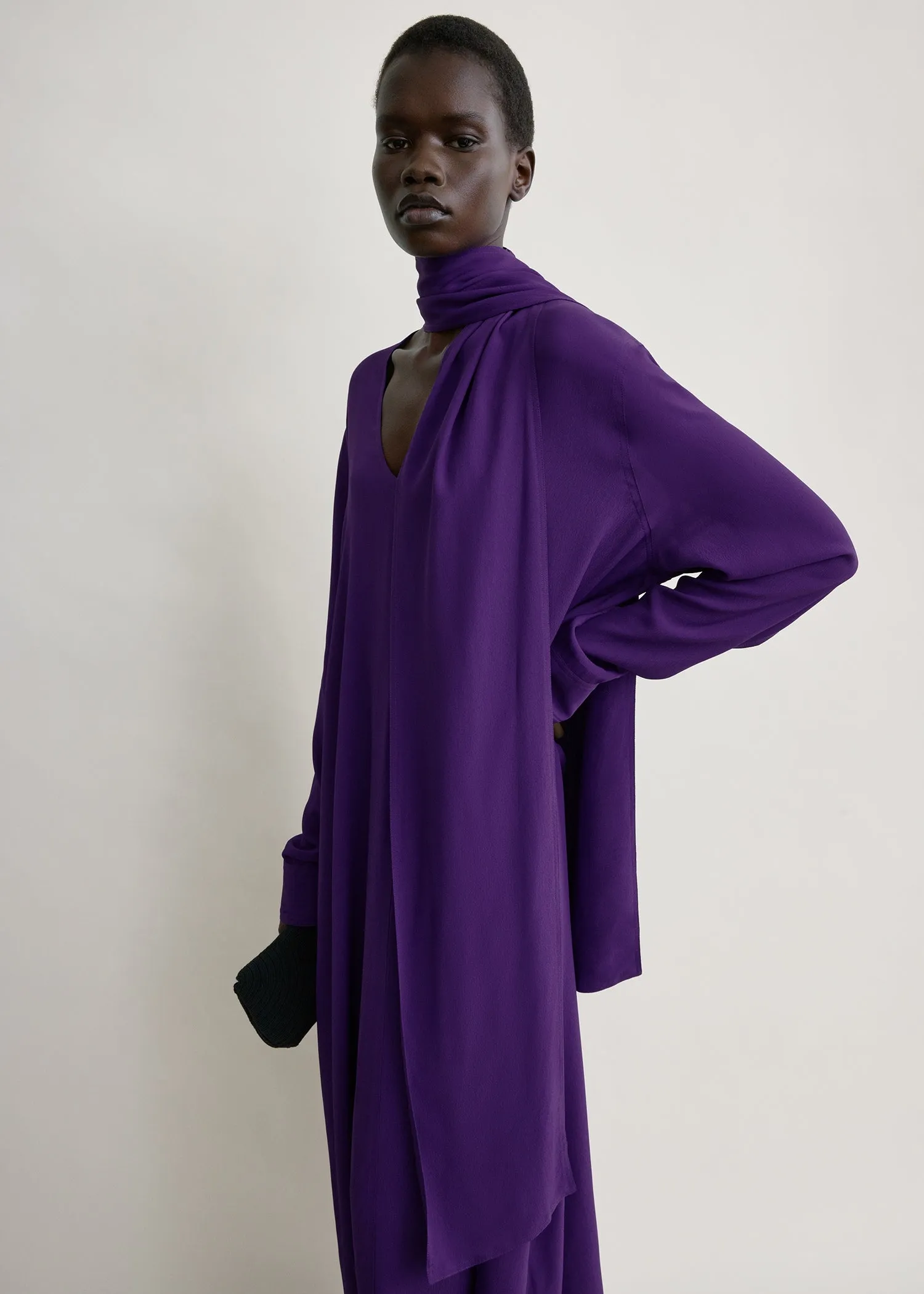Rounded neckline dress amethyst sold by Toteme product image thumbnail 4