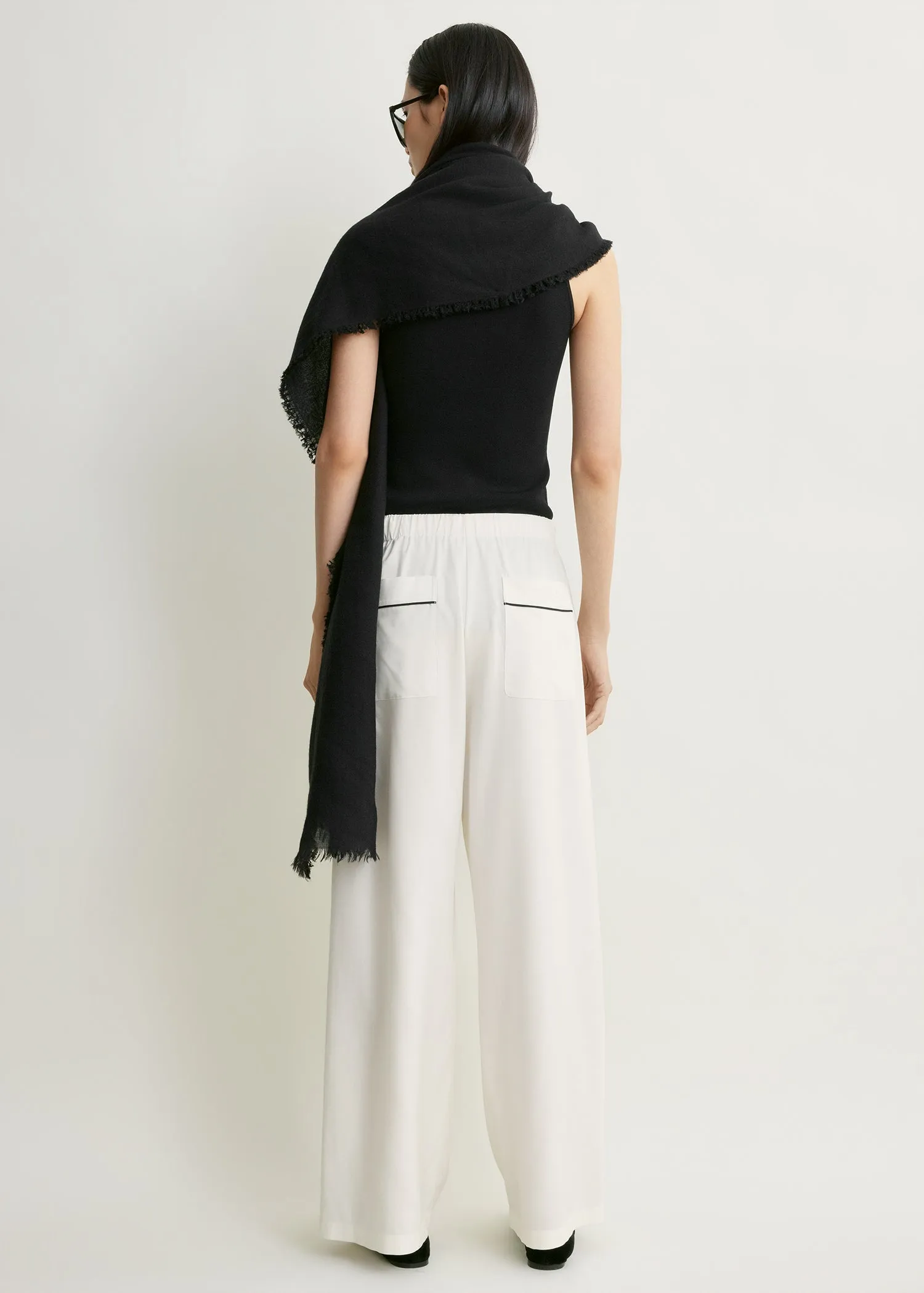 Piped silk trousers off-white sold by Toteme product image thumbnail 3