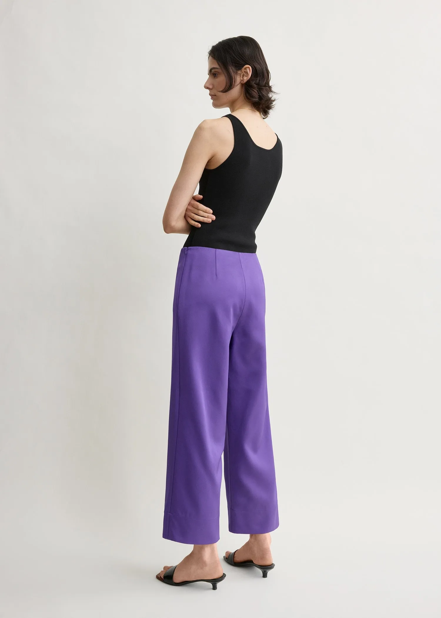 Fluid satin trousers violet sold by Toteme product image thumbnail 3