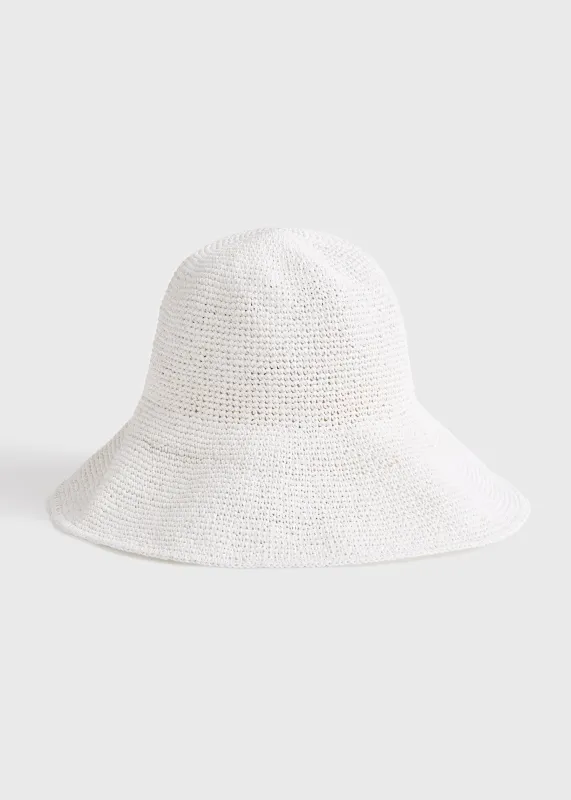 Woven sun hat white made by Toteme