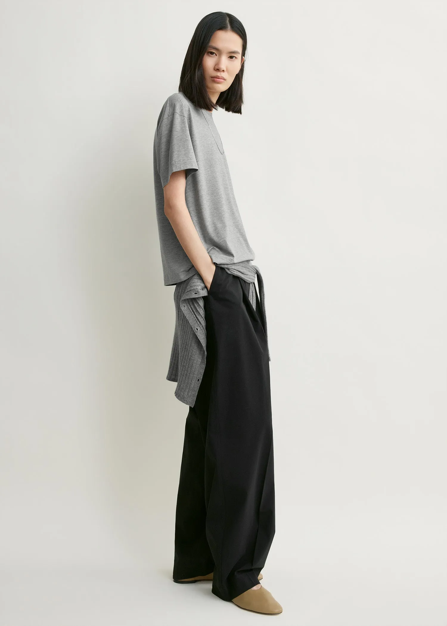 Classic tee mid grey melange sold by Toteme product image thumbnail 2