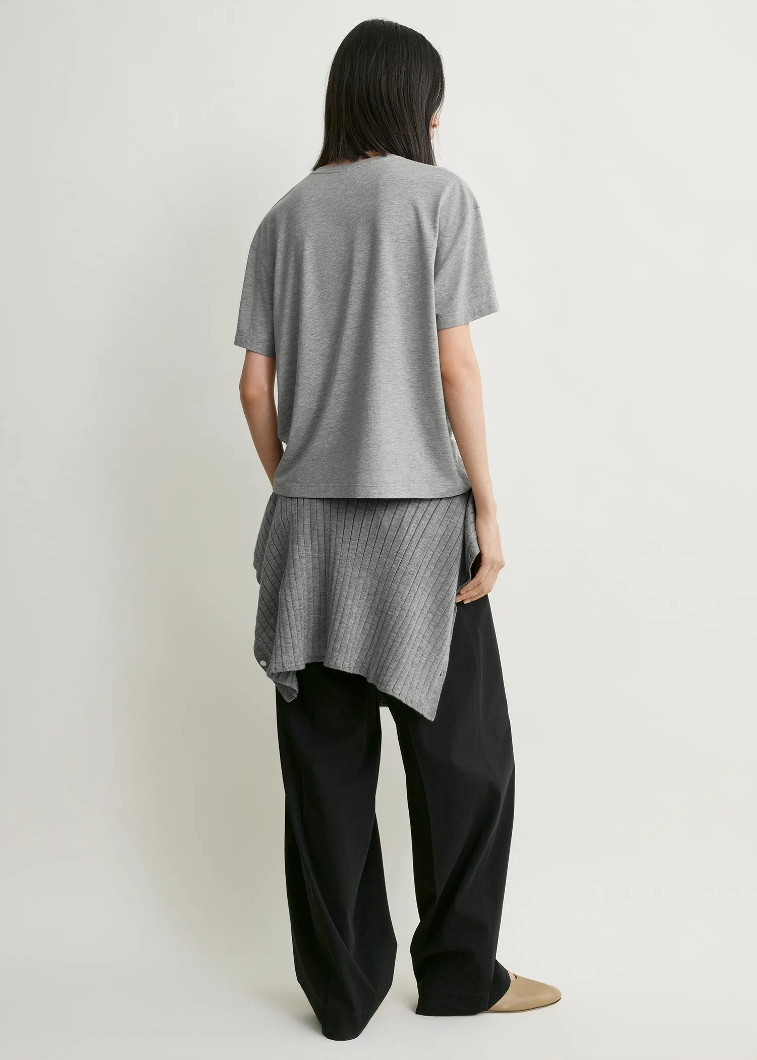 Classic tee mid grey melange sold by Toteme product image thumbnail 3