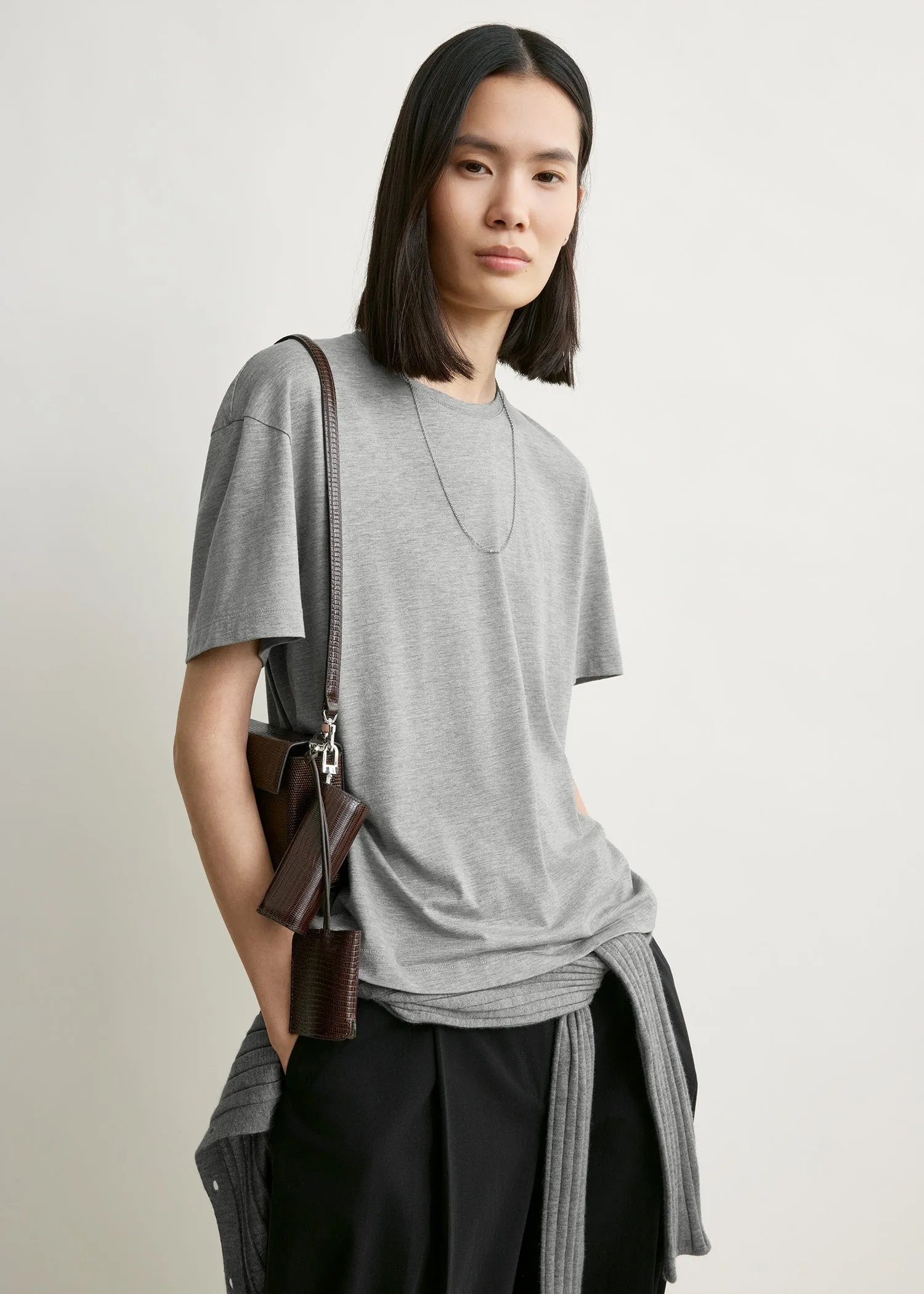 Classic tee mid grey melange sold by Toteme product image thumbnail 4