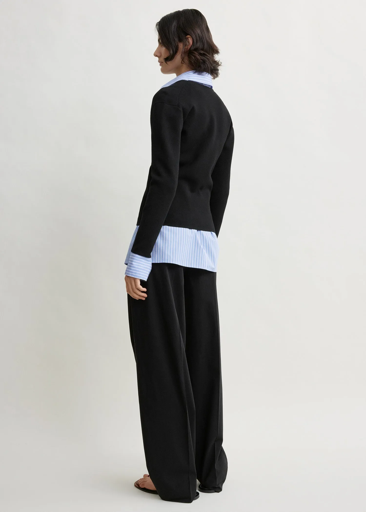 Compact knit v-neck black sold by Toteme product image thumbnail 3