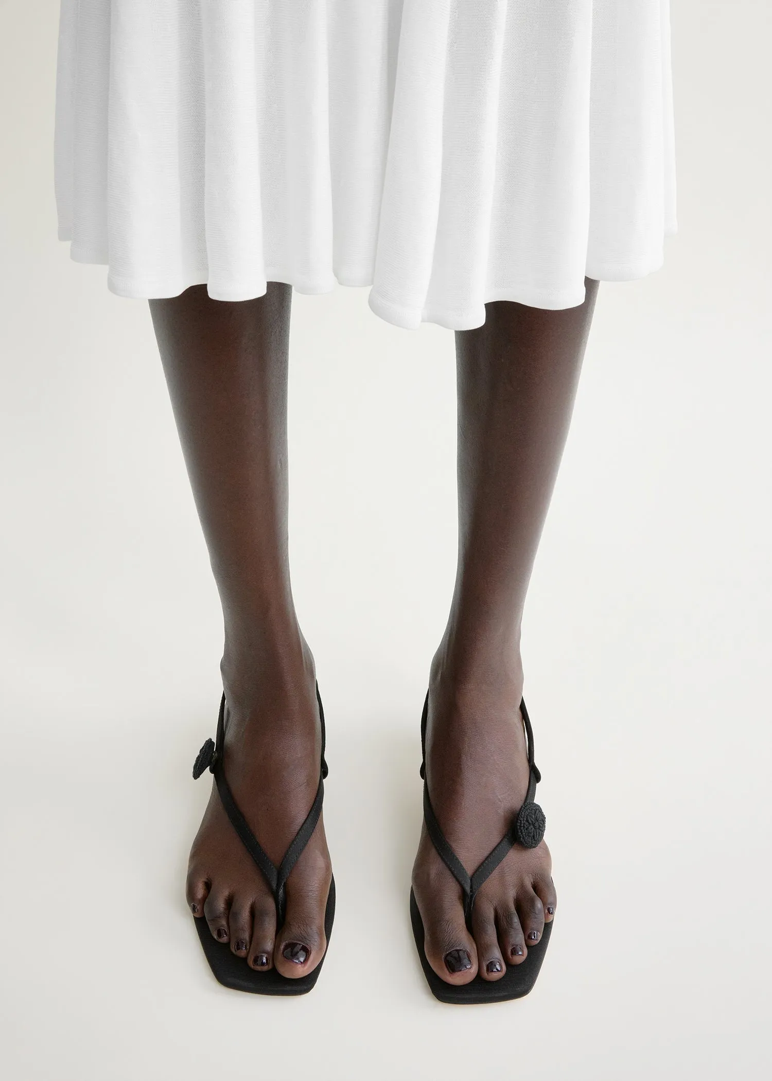 Slingback satin flip flops black sold by Toteme product image thumbnail 2