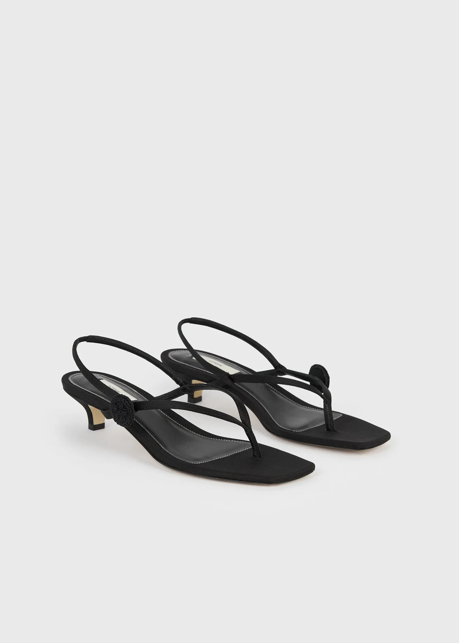 Slingback satin flip flops black sold by Toteme product image thumbnail 4