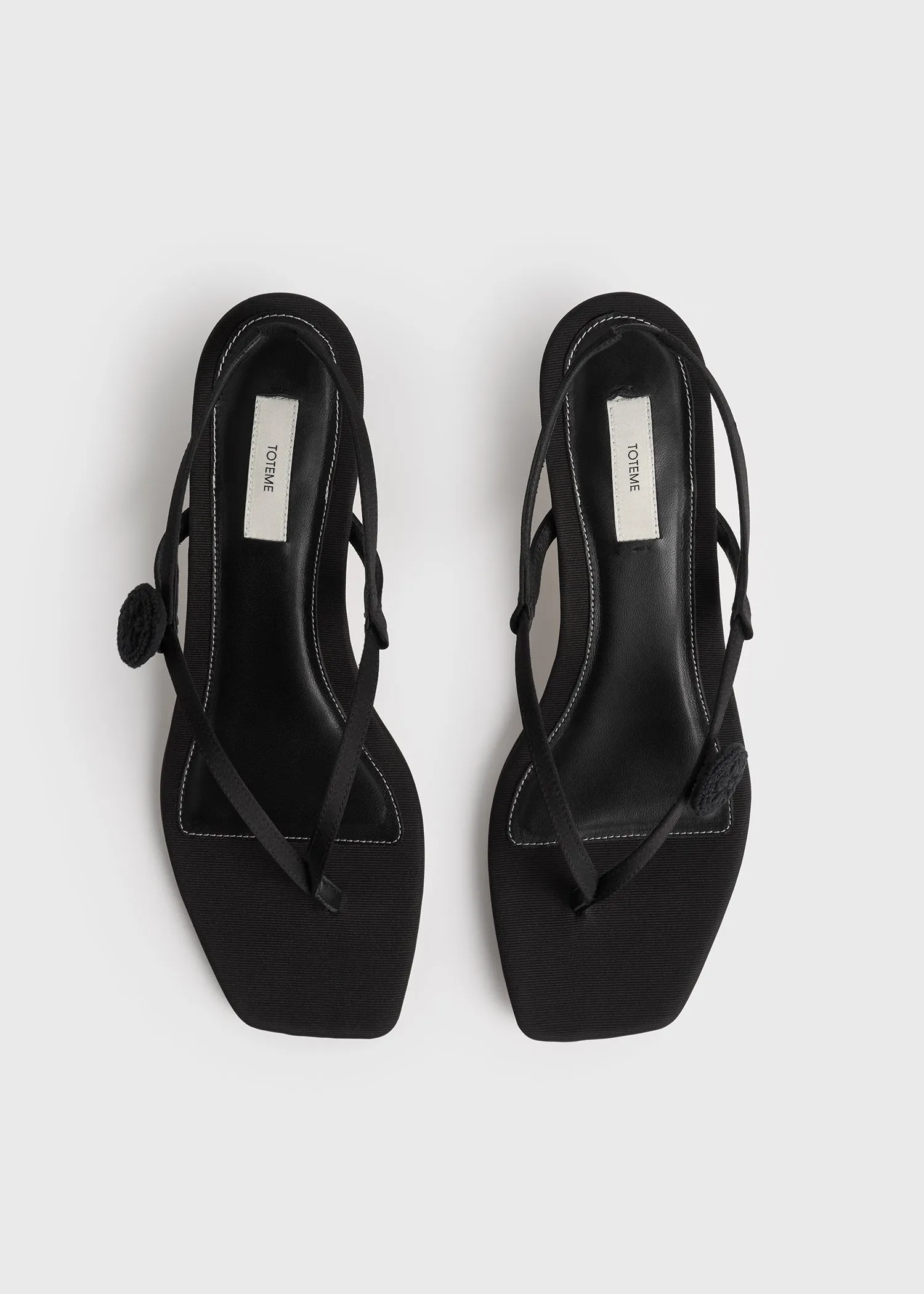 Slingback satin flip flops black sold by Toteme product image thumbnail 5