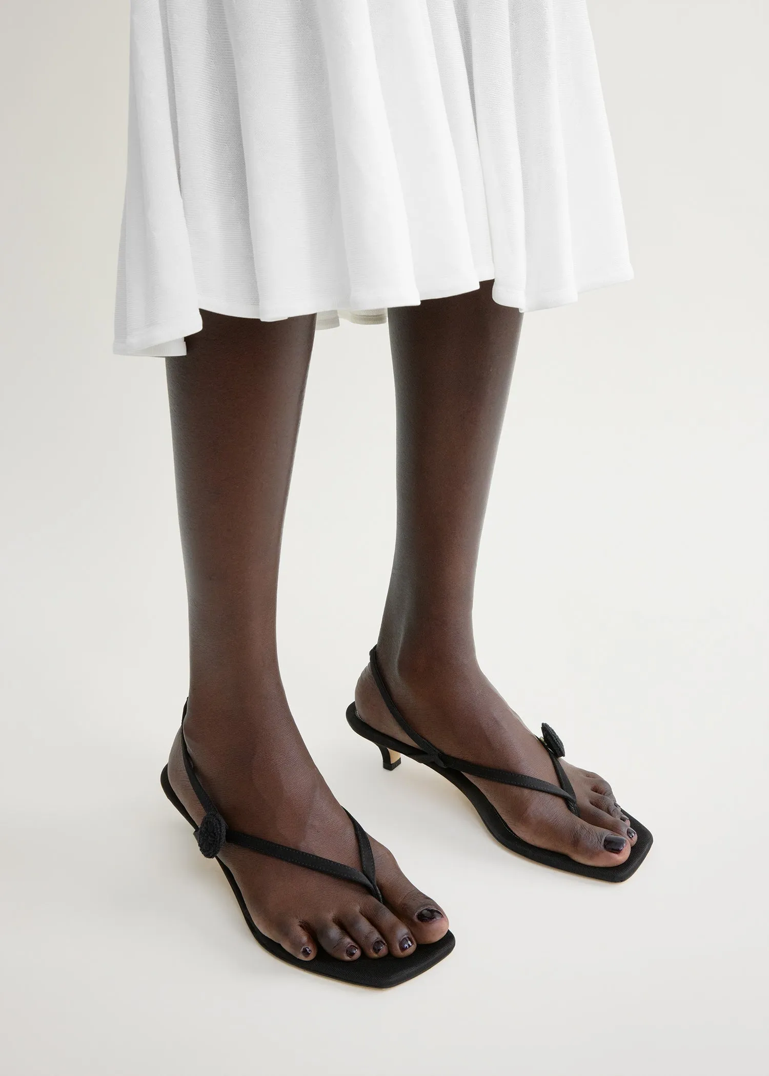 Slingback satin flip flops black sold by Toteme product image thumbnail 3