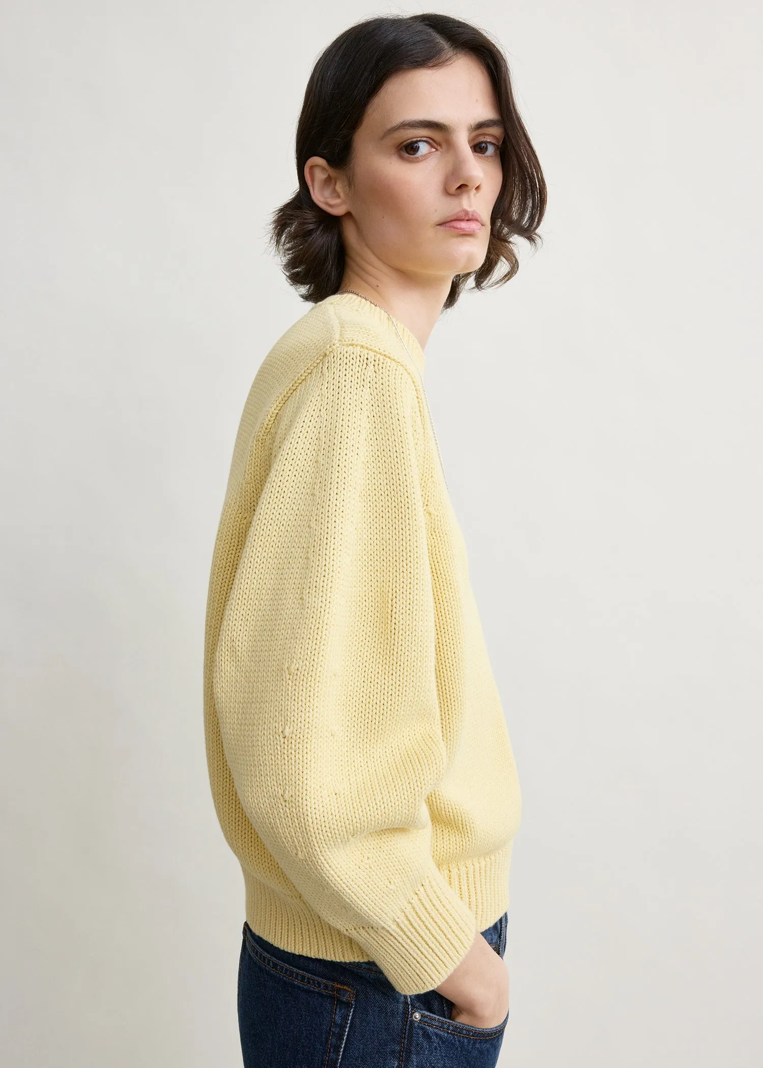 Oversized crew knit buttercup sold by Toteme product image thumbnail 4