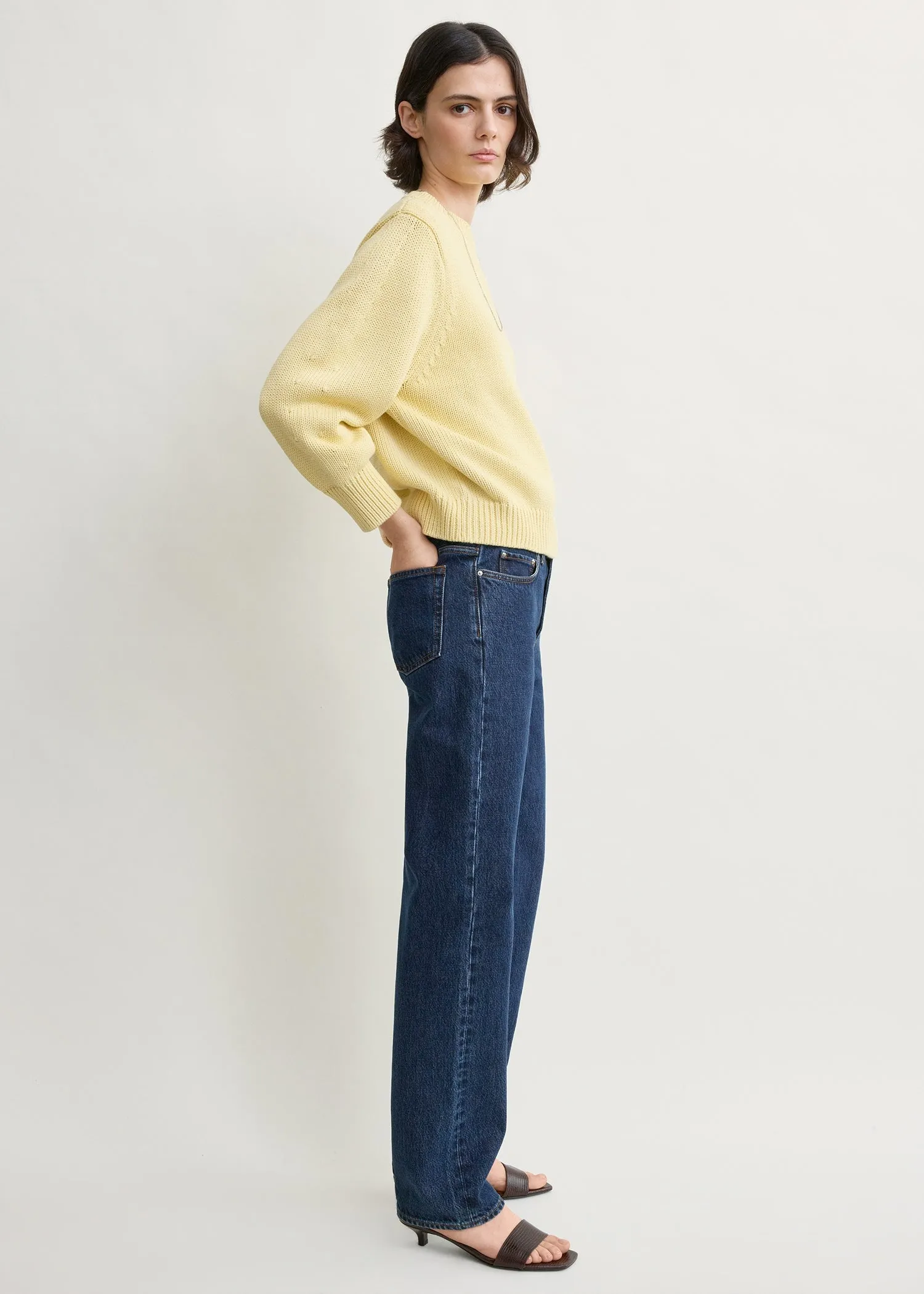 Oversized crew knit buttercup sold by Toteme product image thumbnail 2