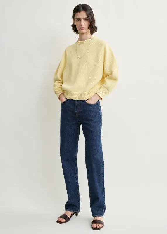 Oversized crew knit buttercup made by Toteme