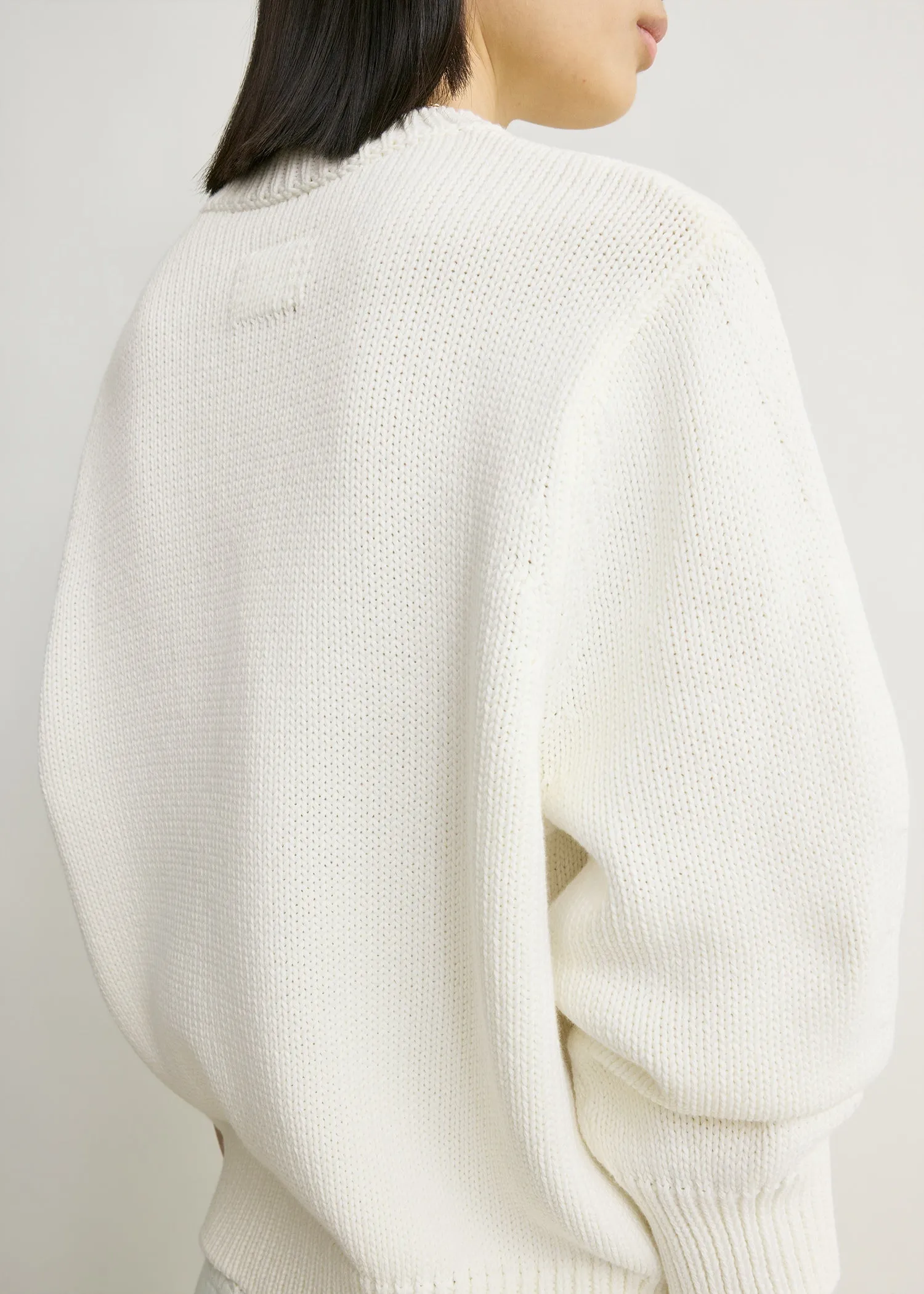 Oversized crew knit macadamia sold by Toteme product image thumbnail 5