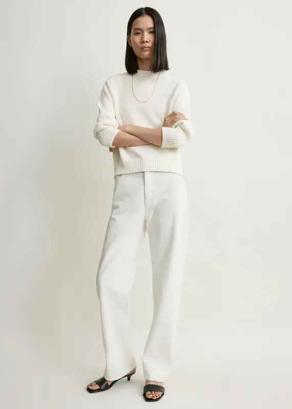 Oversized crew knit macadamia made by Toteme