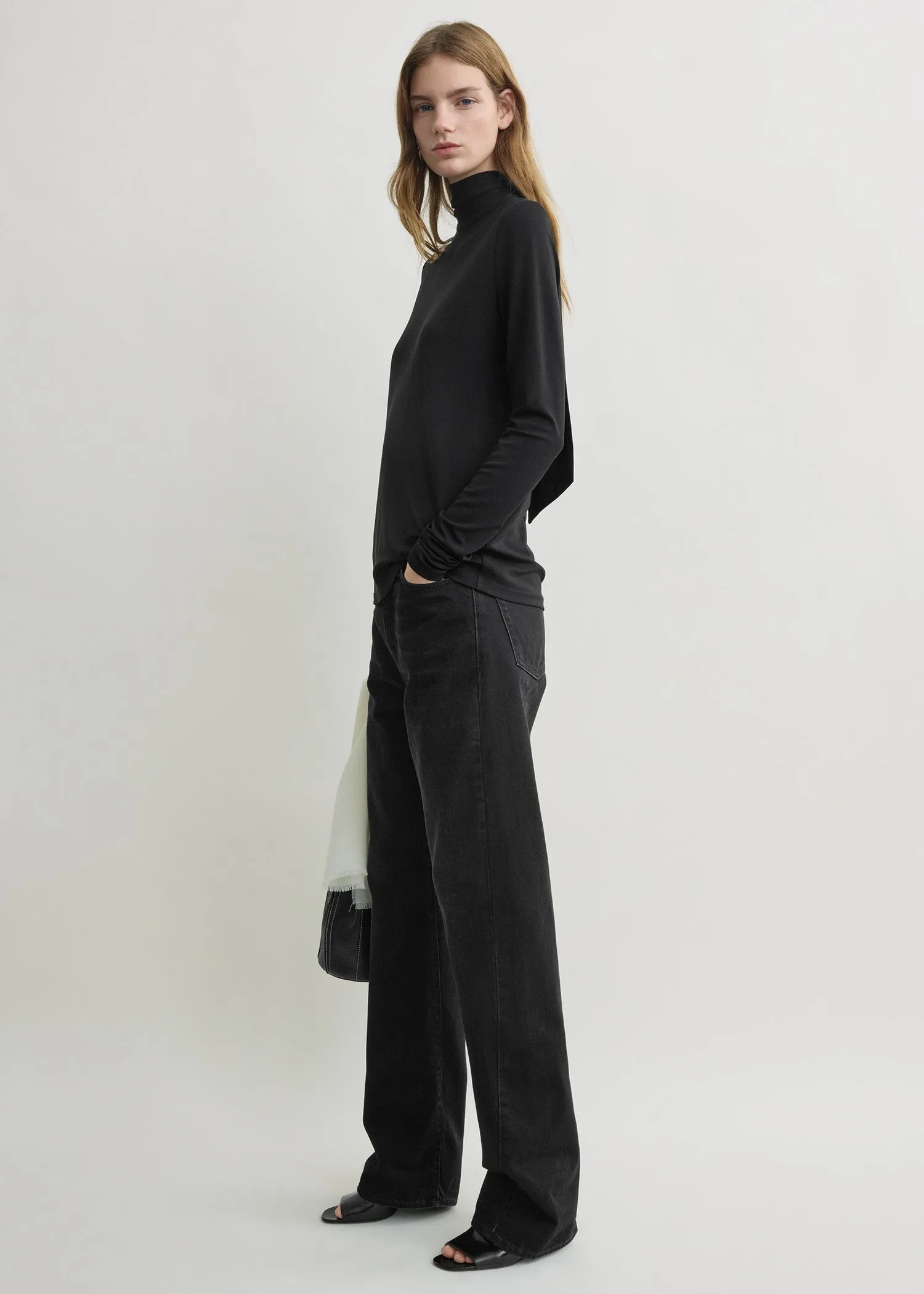High-neck jersey top black sold by Toteme product image thumbnail 2