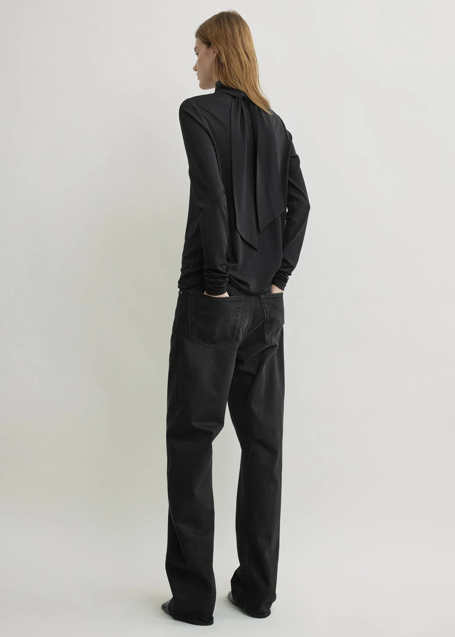 High-neck jersey top black sold by Toteme product image thumbnail 3