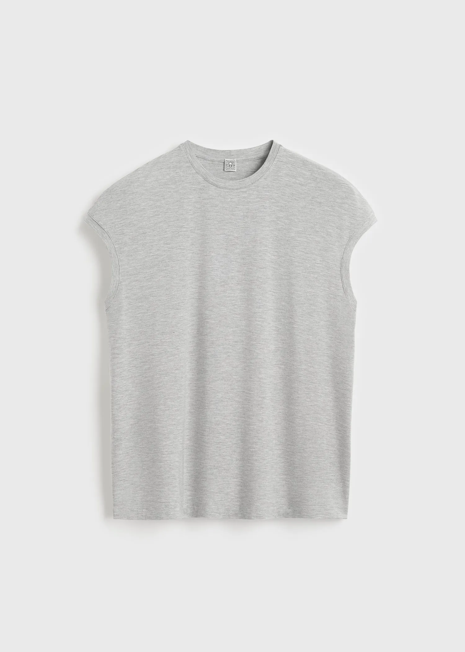 Short-sleeve jersey top pale grey mélange sold by Toteme product image thumbnail 5