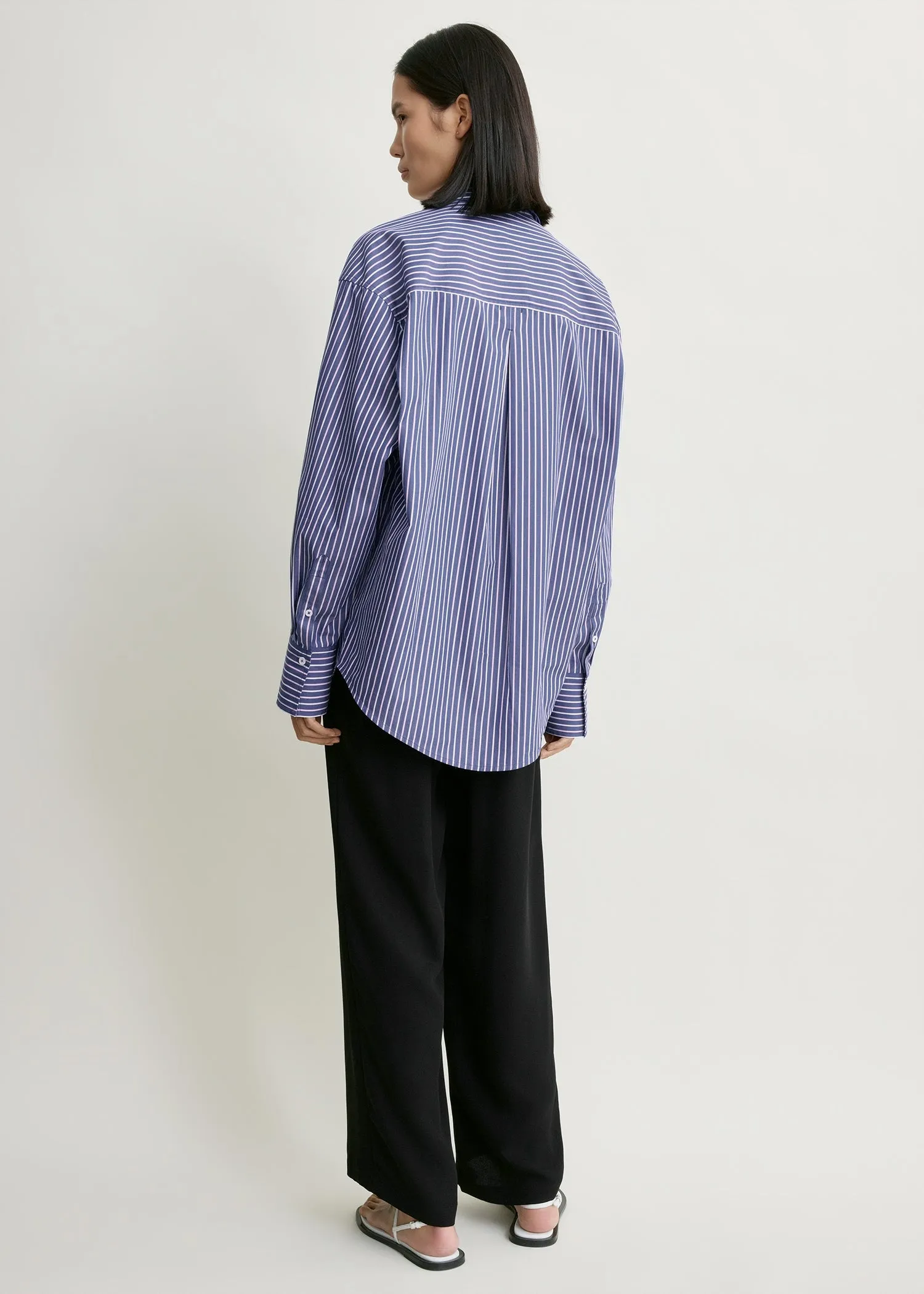 Oversized striped shirt ink/pink sold by Toteme product image thumbnail 3