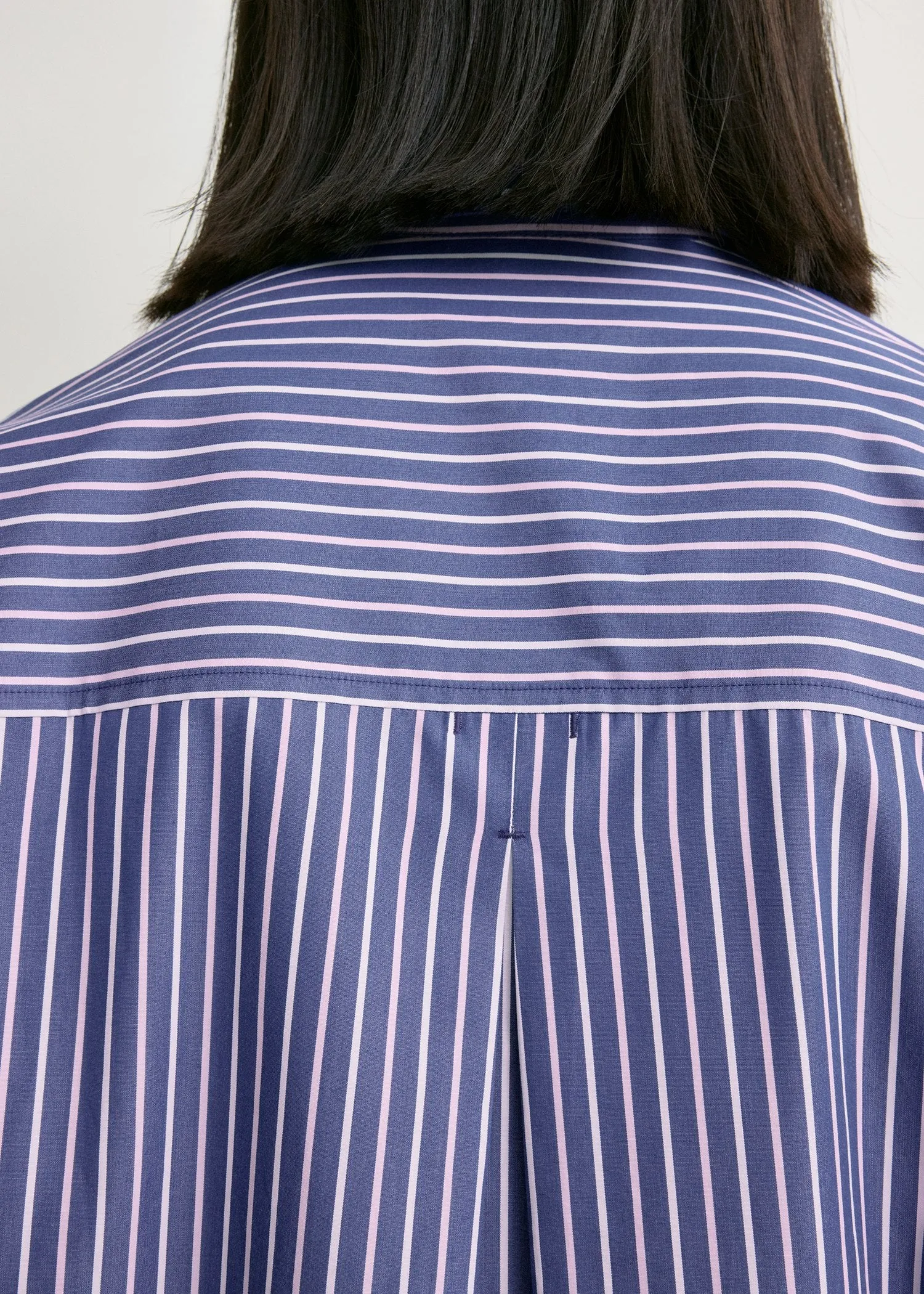 Oversized striped shirt ink/pink sold by Toteme product image thumbnail 5