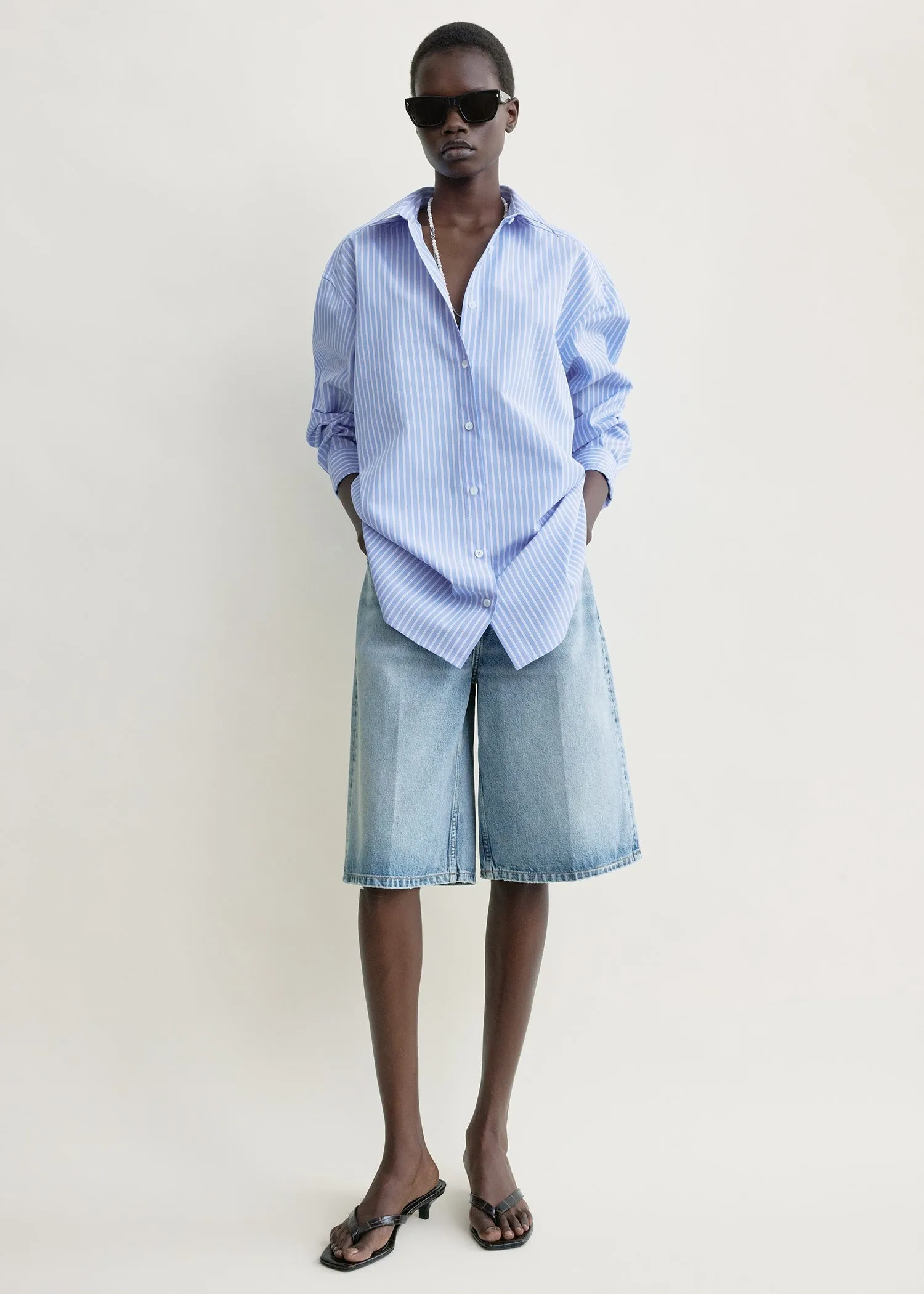 Classic stripe shirt blue/white sold by Toteme