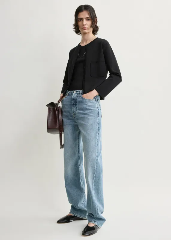 Classic compact knit cardigan black made by Toteme