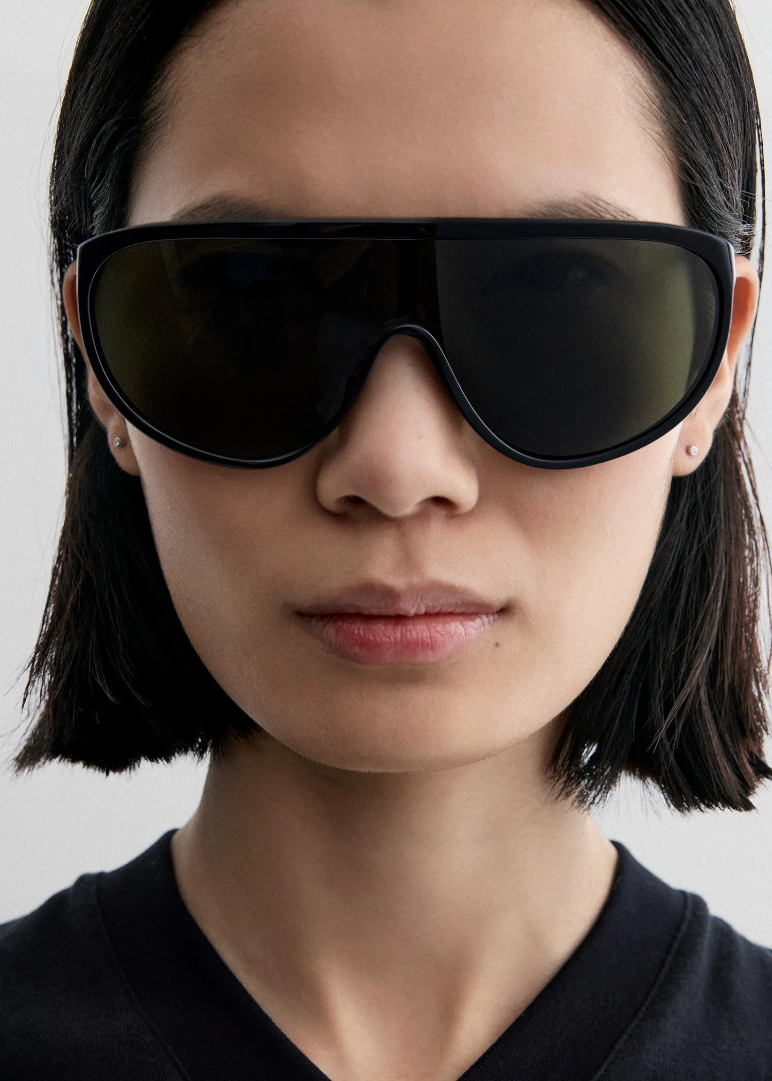 Shield aviator sunglasses black sold by Toteme product image thumbnail 2