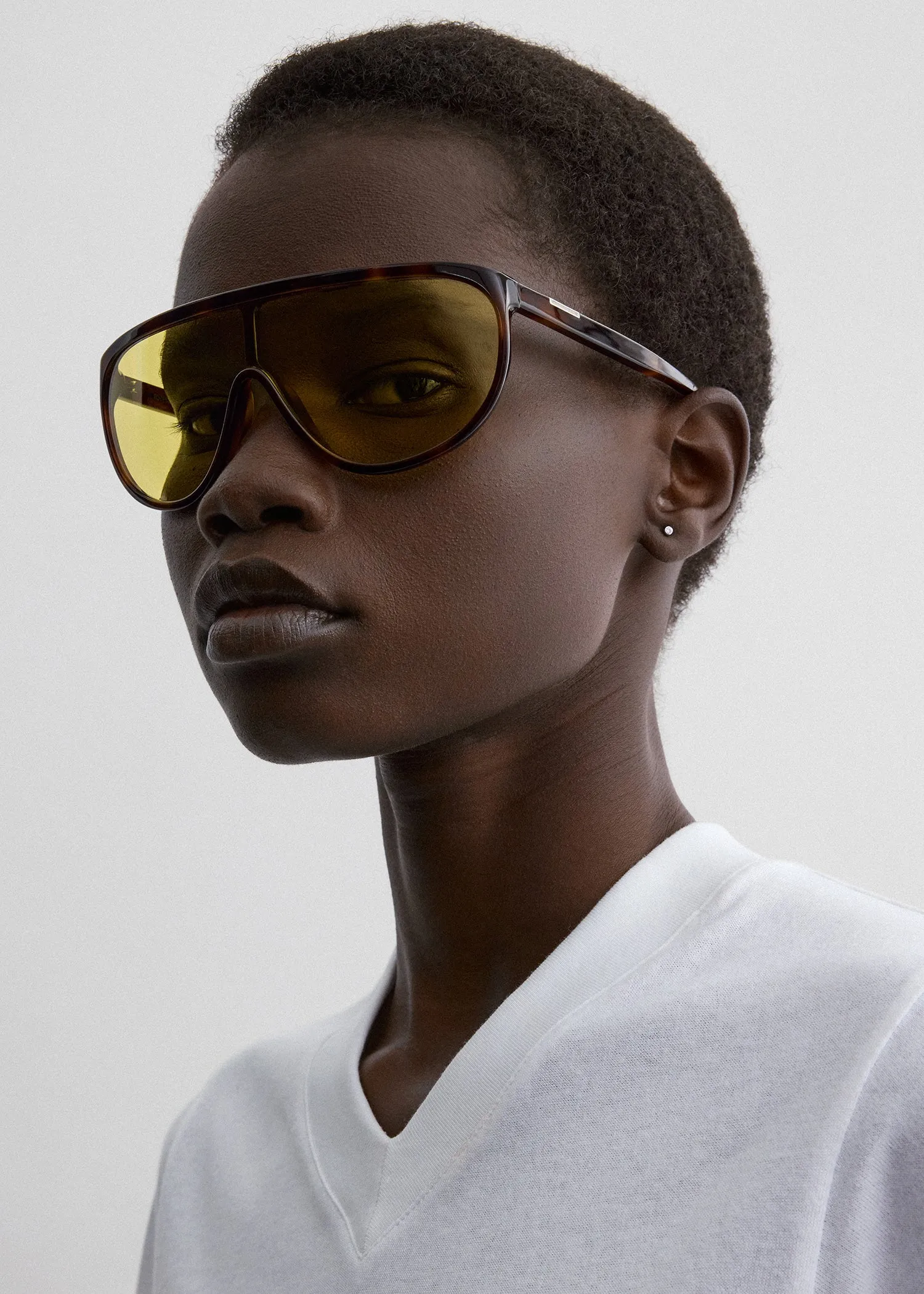 Shield aviator sunglasses dark havana sold by Toteme product image thumbnail 2