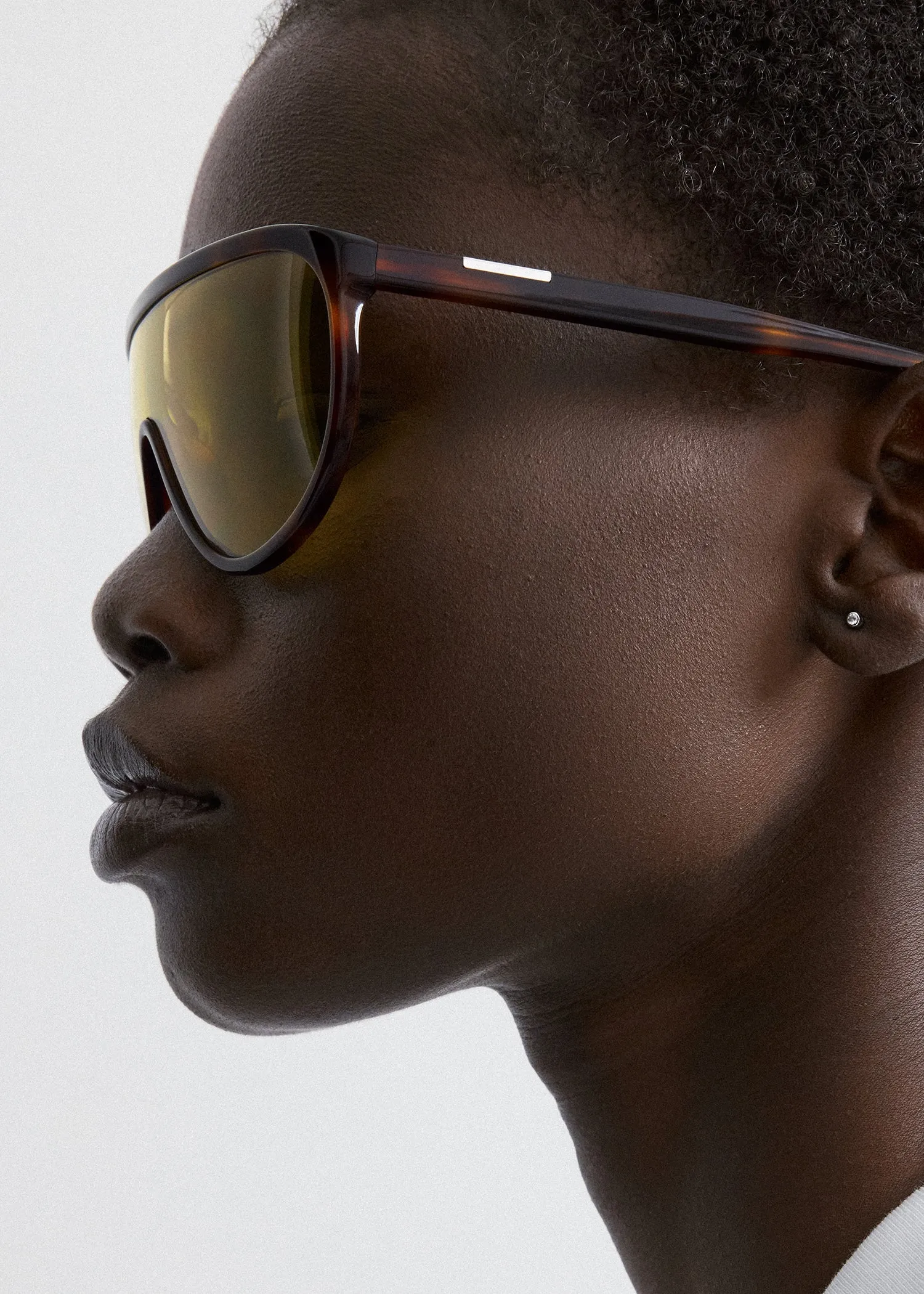 Shield aviator sunglasses dark havana sold by Toteme product image thumbnail 3