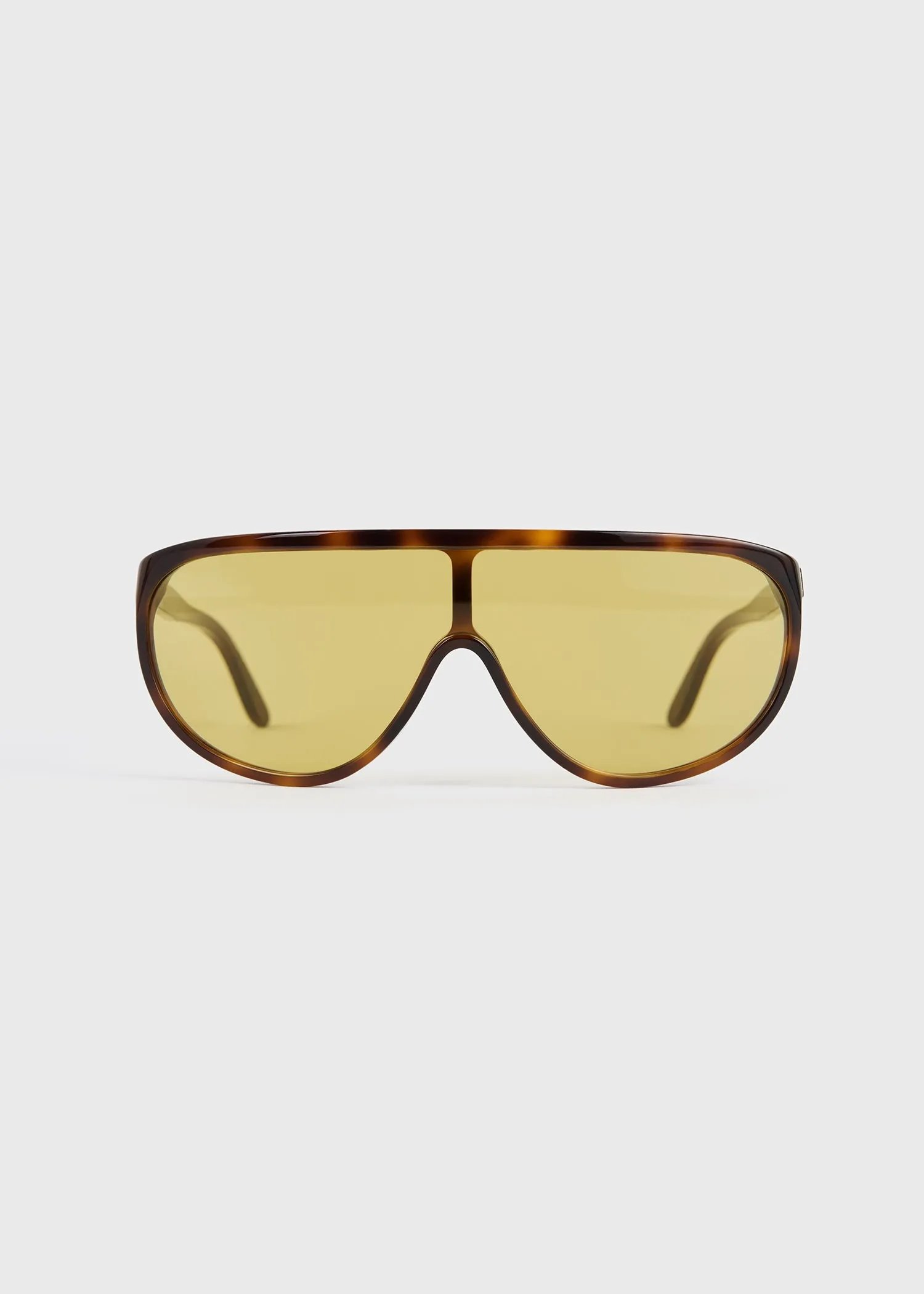 Shield aviator sunglasses dark havana sold by Toteme