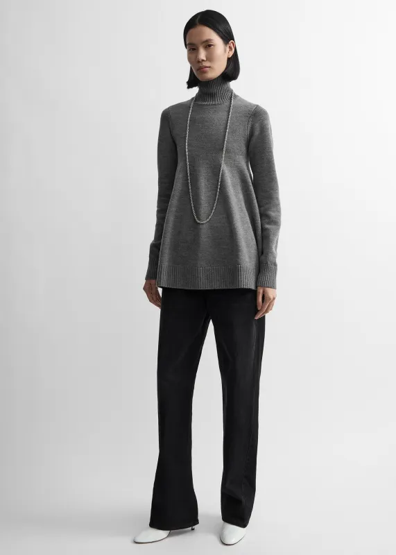 Wool turtleneck top grey made by Toteme