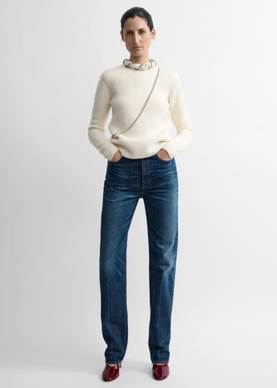 Structured crew knit ecru made by Toteme