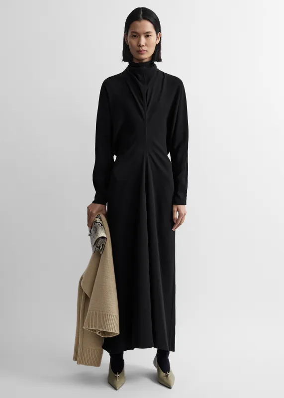 Slouch waist scarf dress black made by Toteme