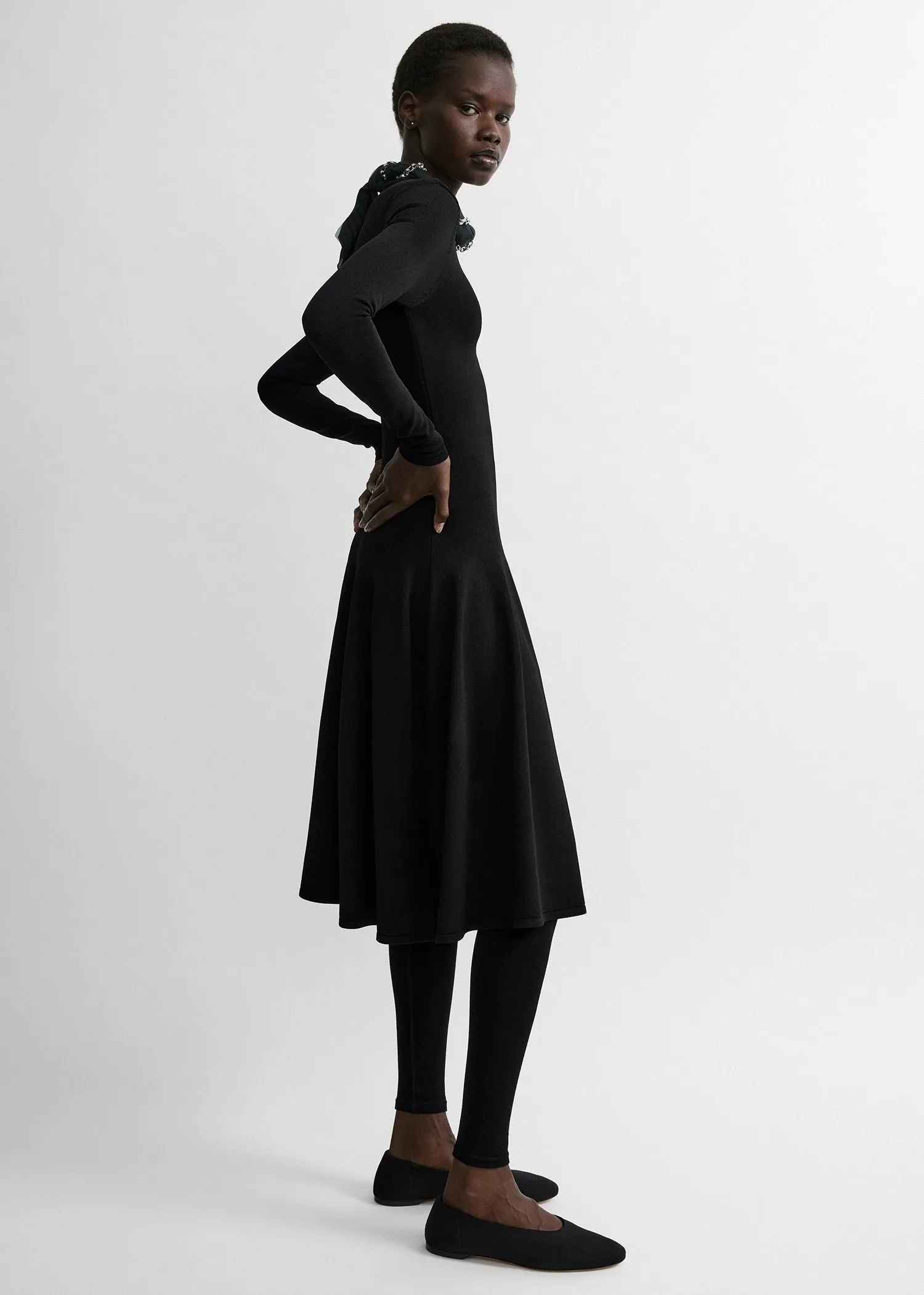 Sculpted knit dress black sold by Toteme product image thumbnail 2