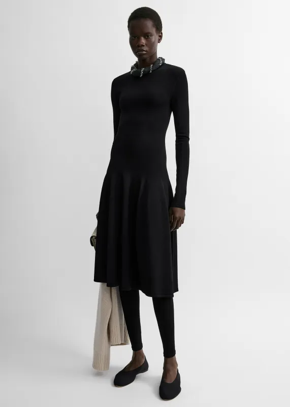 Sculpted knit dress black made by Toteme