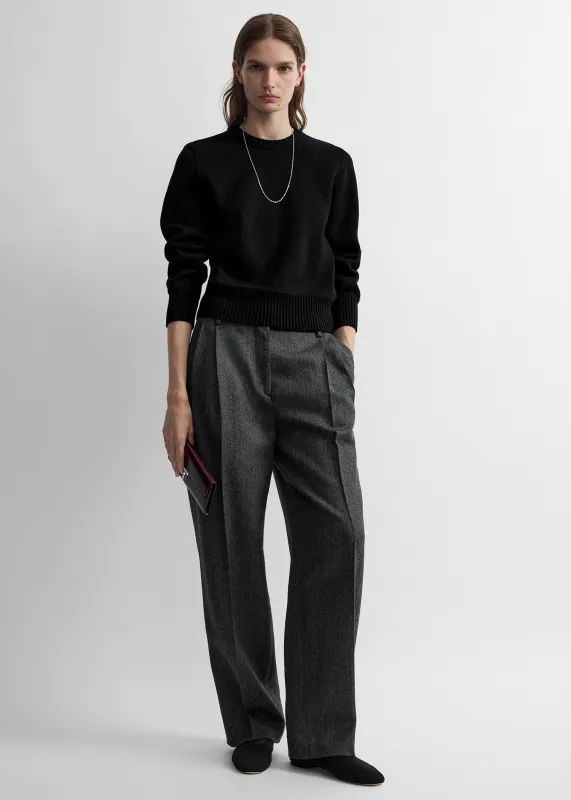 Herringbone double-pleat trousers grey melange made by Toteme