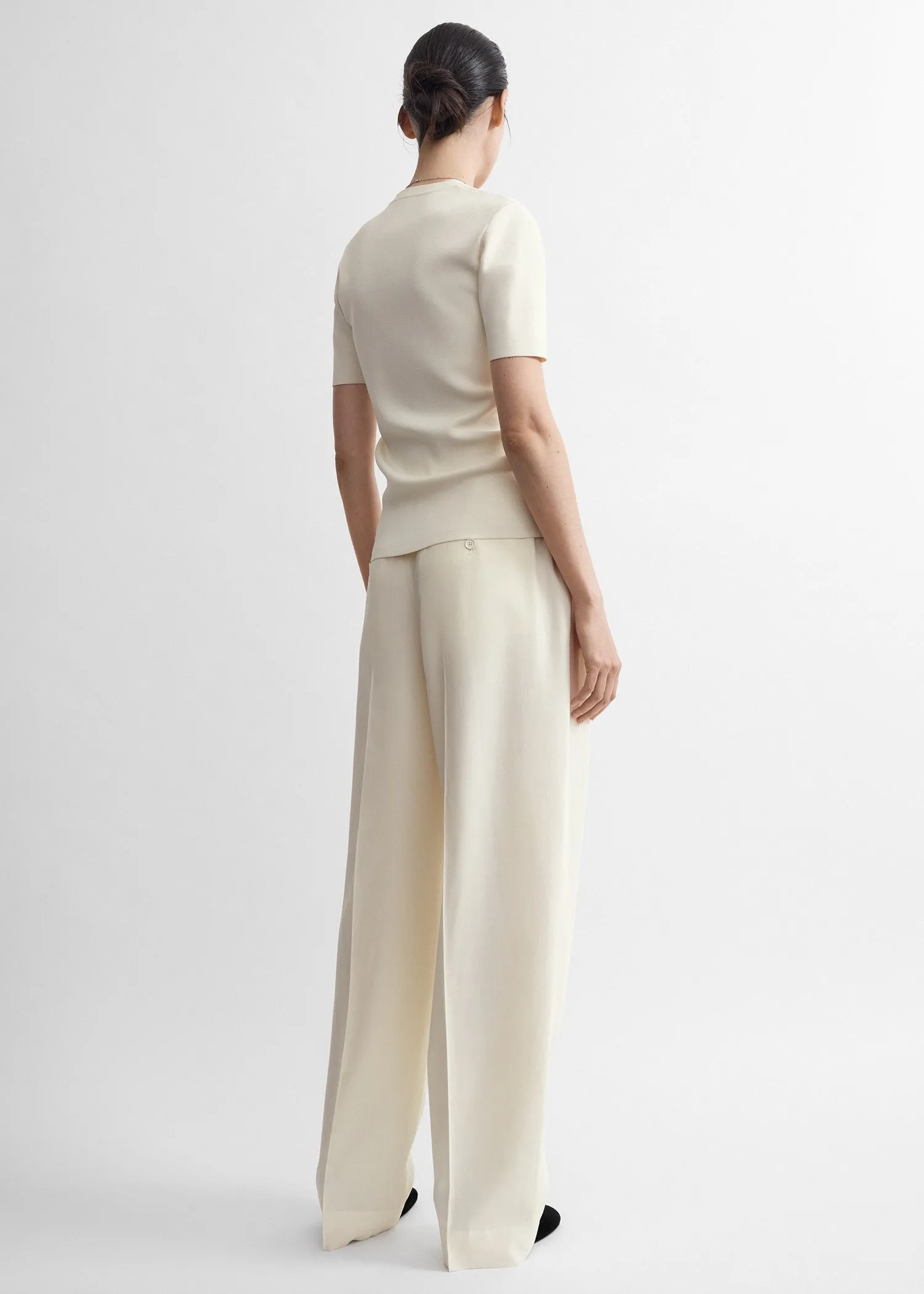 High-waist trousers ecru sold by Toteme product image thumbnail 3
