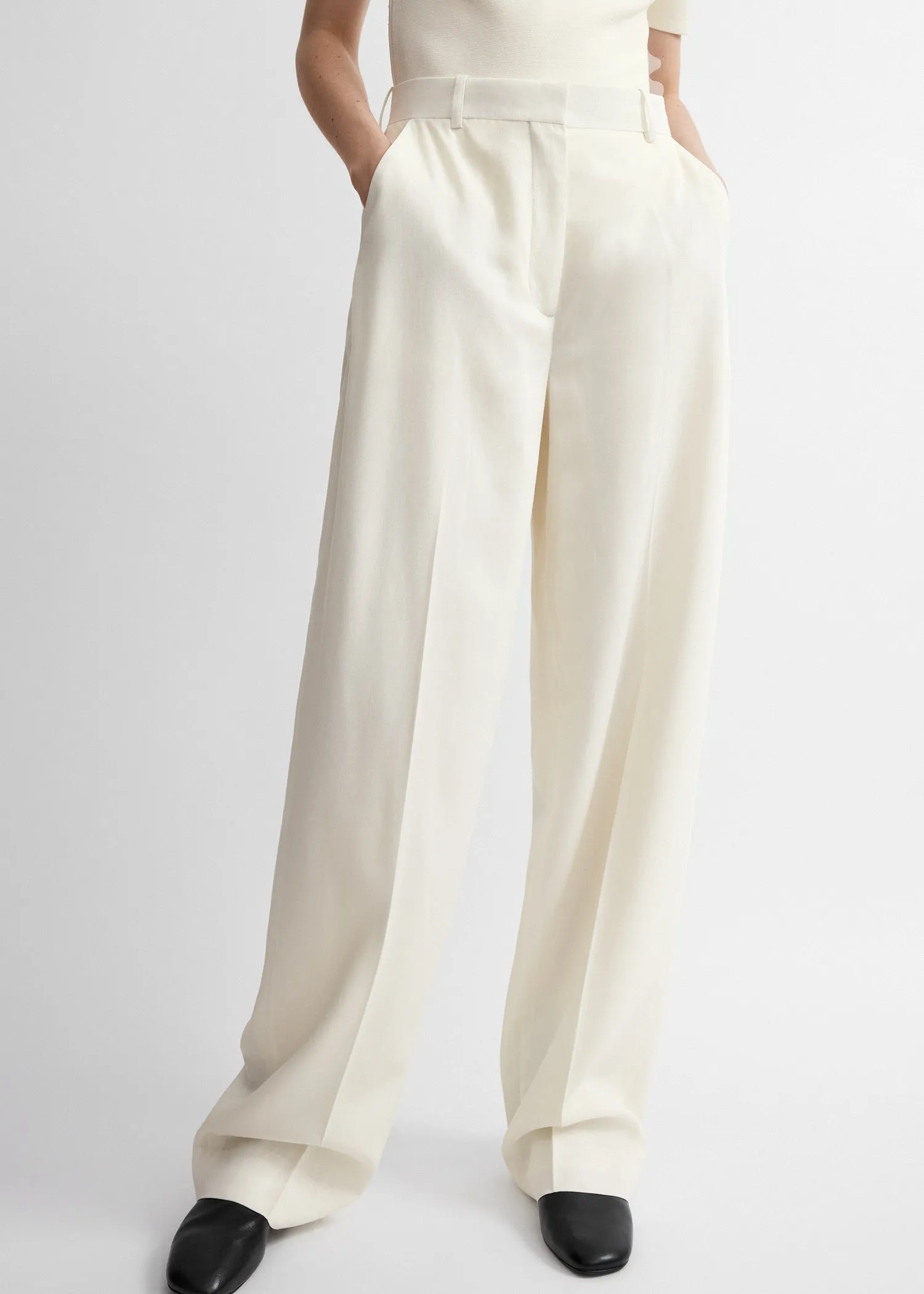 High-waist trousers ecru sold by Toteme product image thumbnail 4