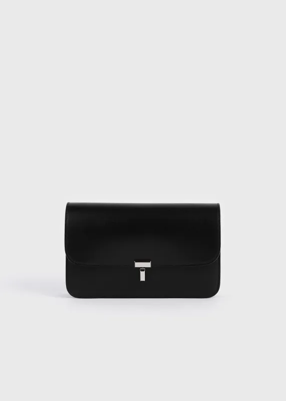 T-lock leather crossbody black made by Toteme